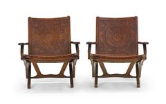 Pair of Ecuadorian folding chairs by Angel I. Pazmino for Muebles de Estilo 1960