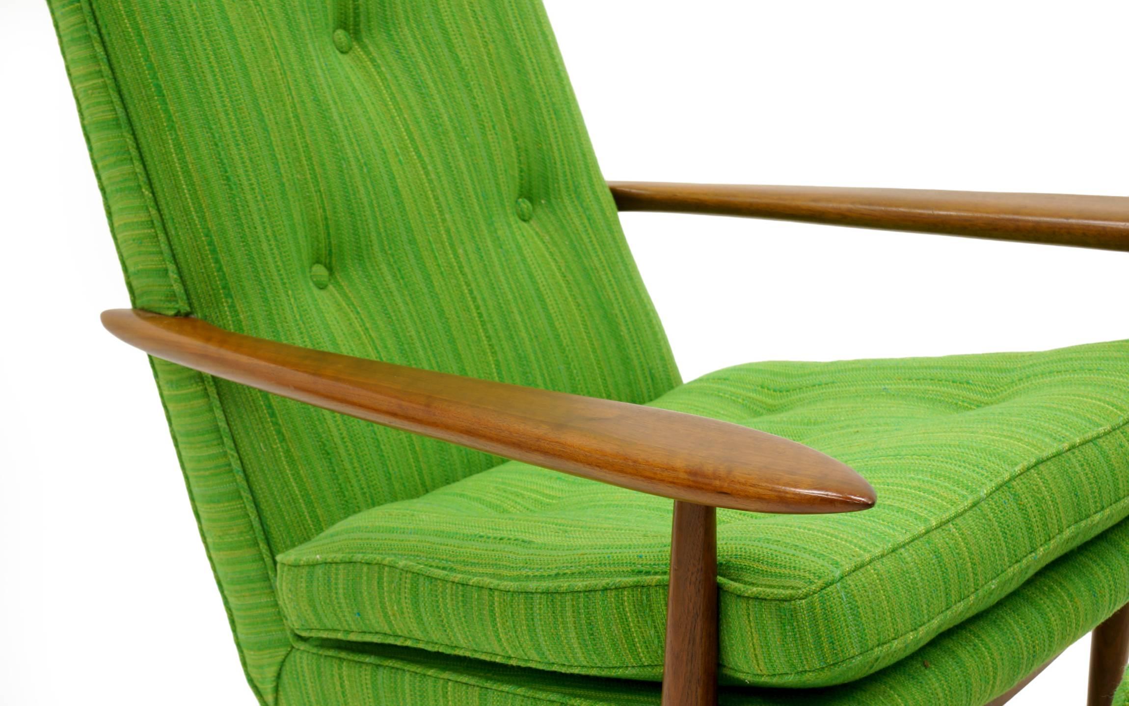 American Rare George Nakashima for Widdicomb High Back Lounge Chair and Ottoman