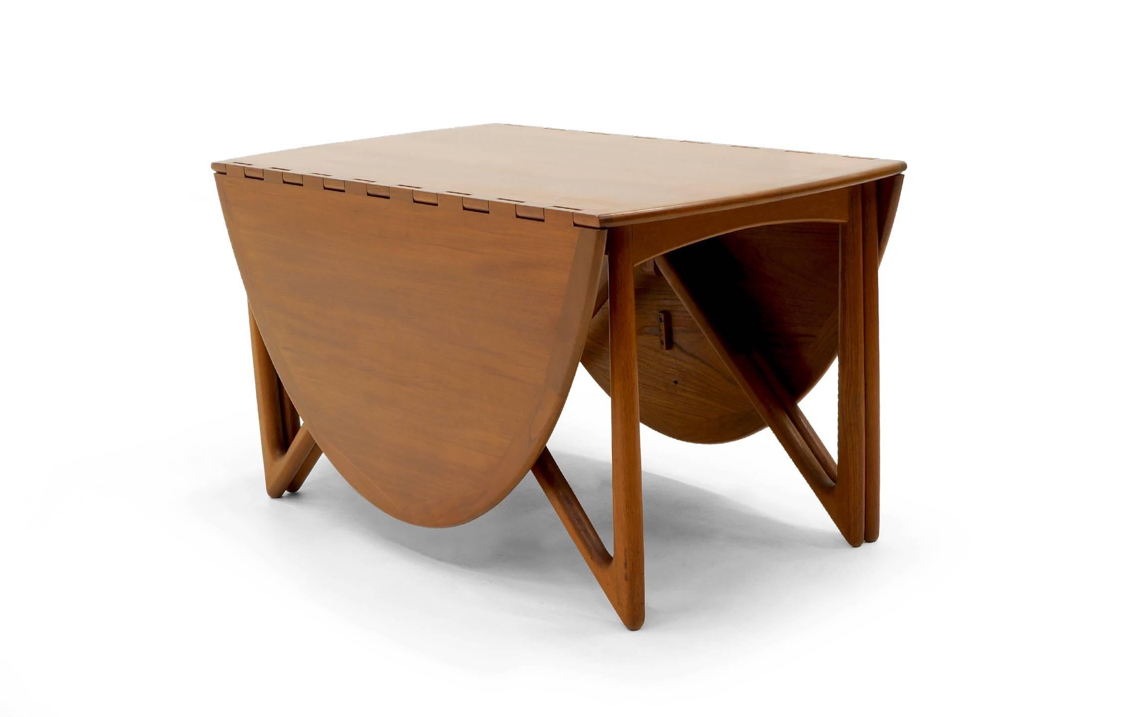 Scandinavian Modern Kurt Ostervig Teak Oval/Elliptical Gateleg/Drop-Leaf Dining Table