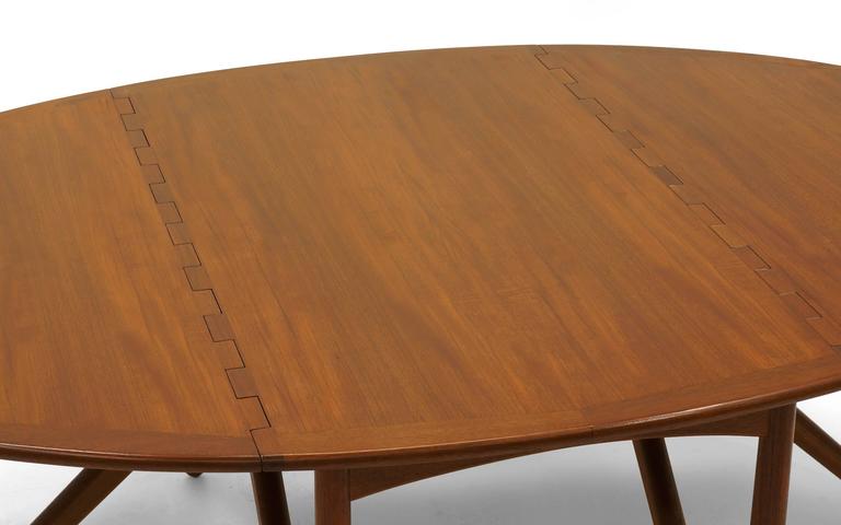 Kurt Ostervig Teak Oval/Elliptical Gateleg/Drop-Leaf Dining Table at ...