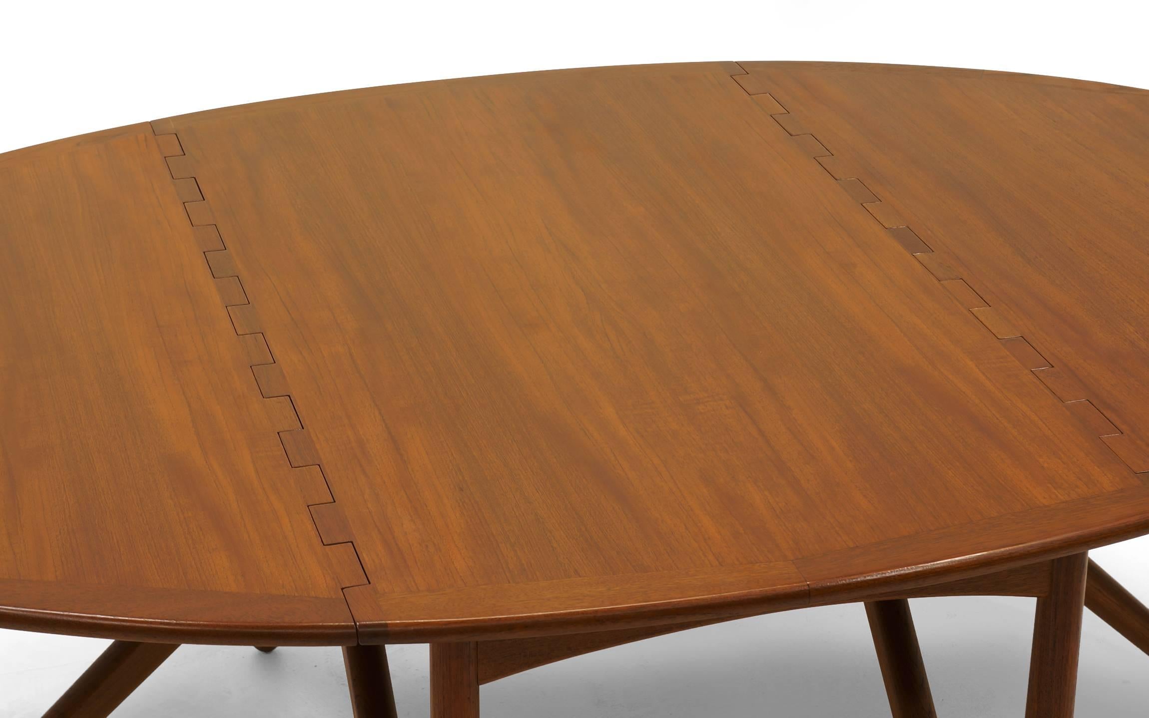 Danish Kurt Ostervig Teak Oval/Elliptical Gateleg/Drop-Leaf Dining Table