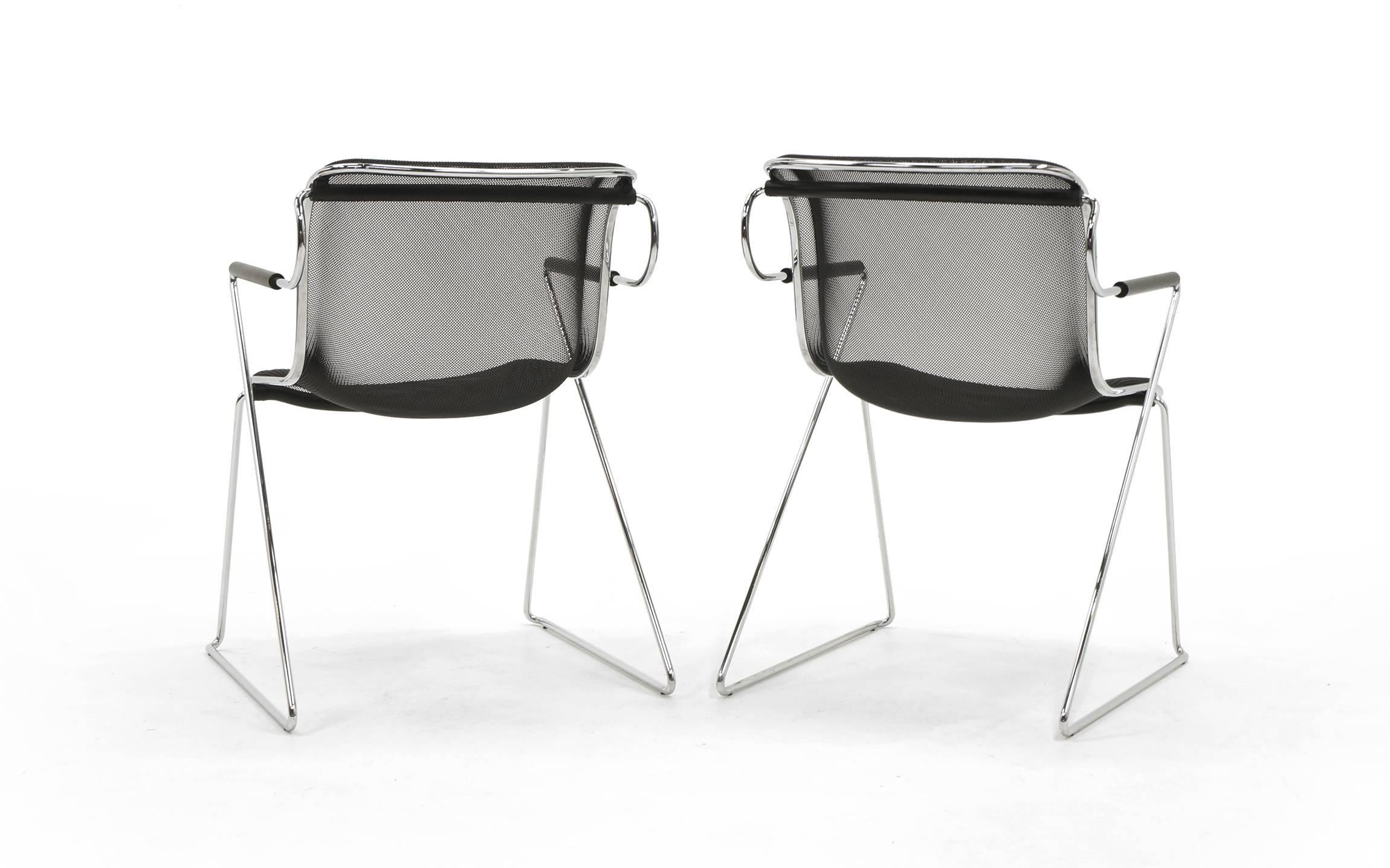 Late 20th Century Charles Pollockk Penelope Stacking or Stack Chairs For Sale