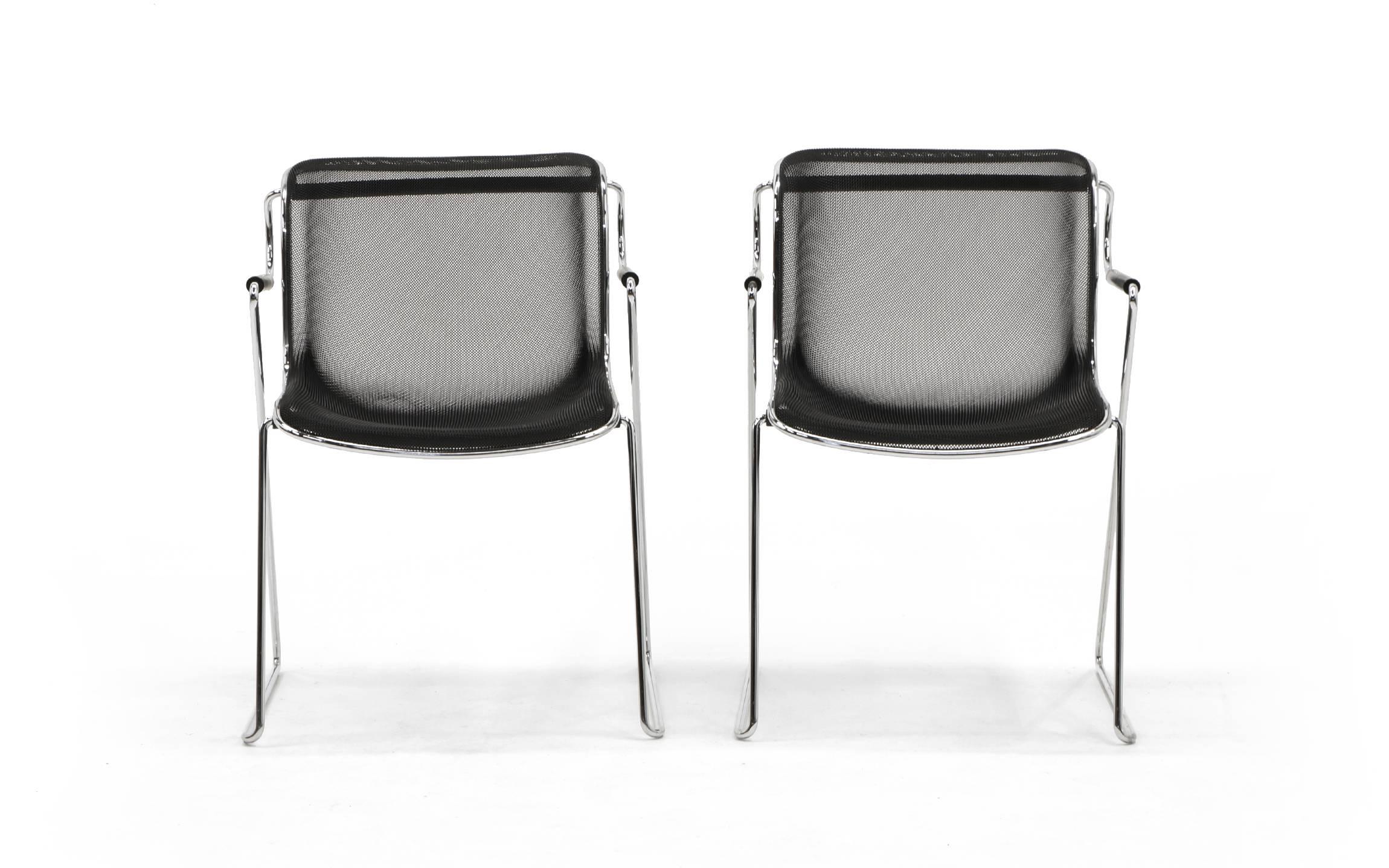 Mid-Century Modern Charles Pollockk Penelope Stacking or Stack Chairs For Sale