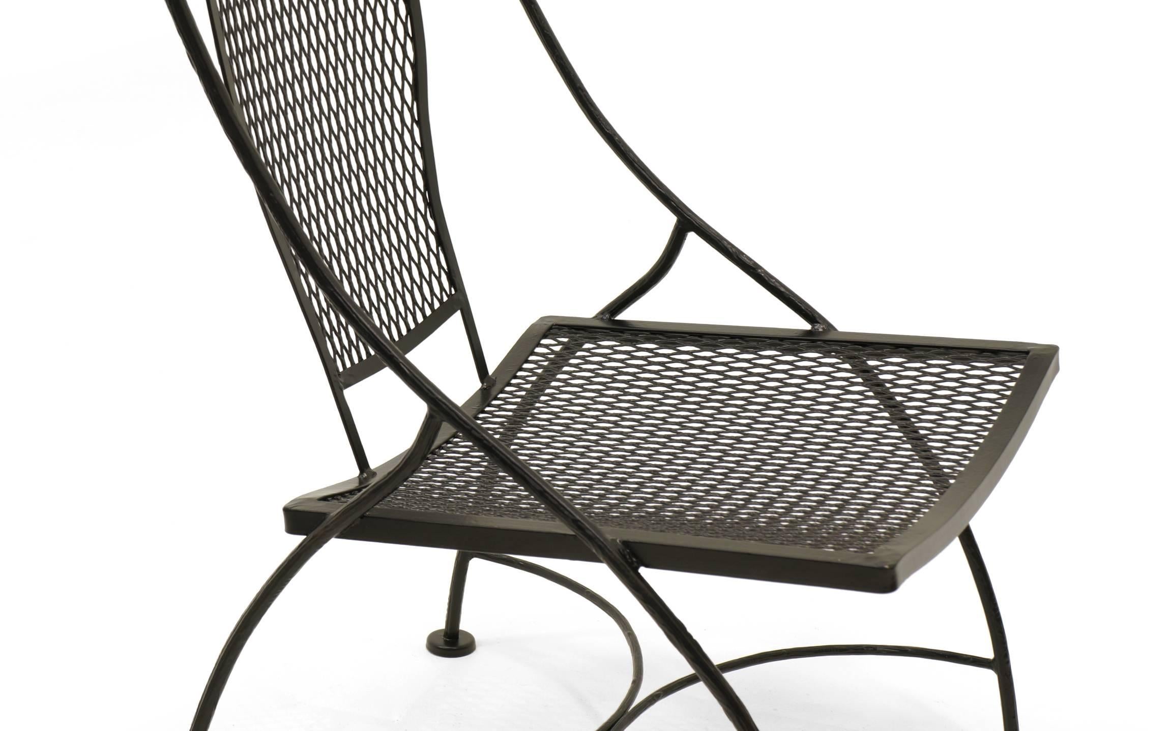Steel John Salterini Lounge Height Patio Table and Four Chairs, Expertly Restored