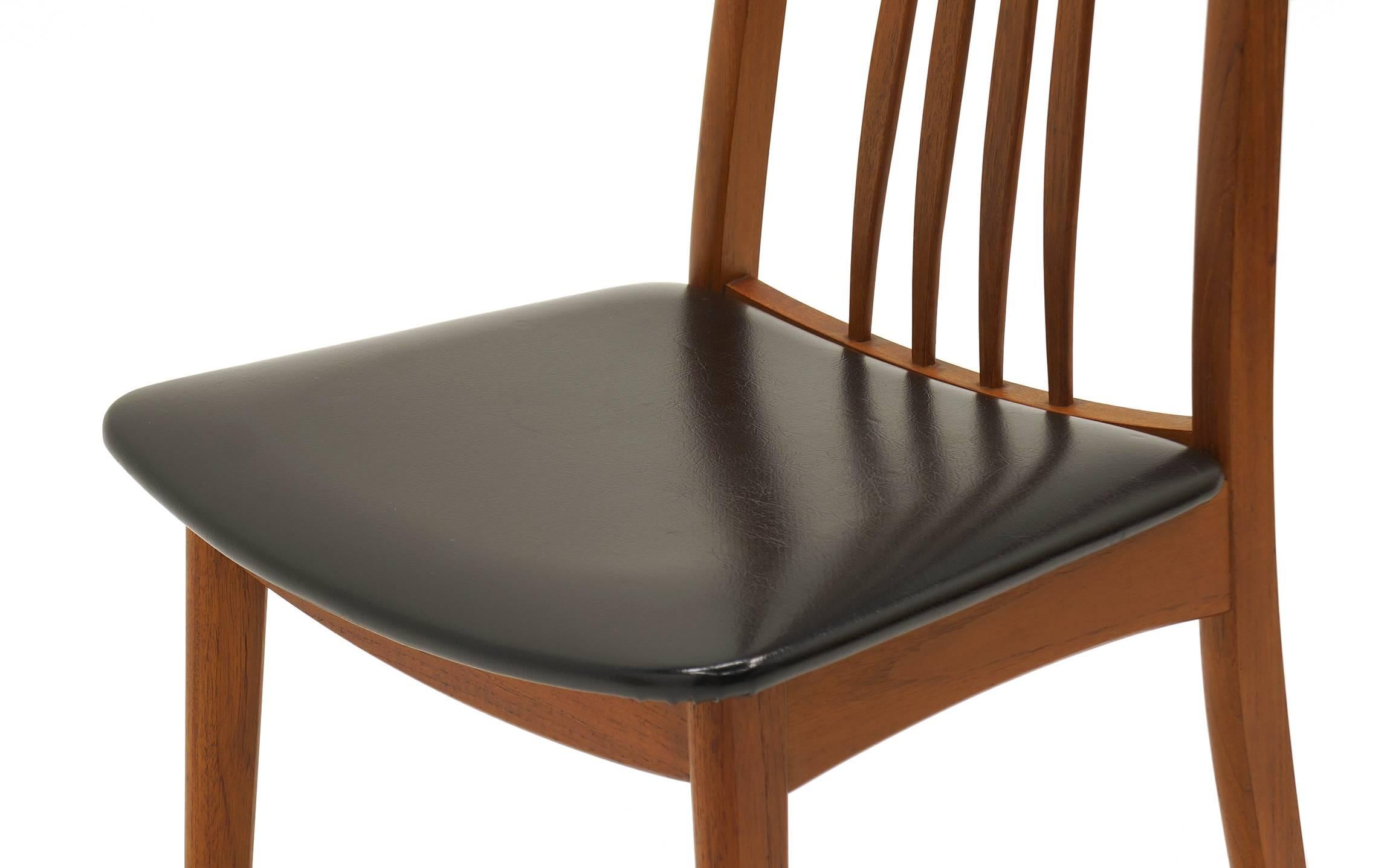 Upholstery Set of Eight Danish Modern Anders Jensen, Holstebro, Denmark Teak Dining Chairs