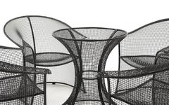 Russell Woodard Woven Wire Mesh Outdoor Patio Table and Four Chairs Restored