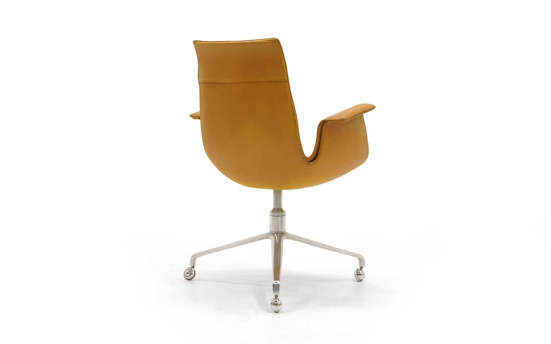 Fabricius and Kastholm Swivel Chair on Casters, Cognac Leather 1