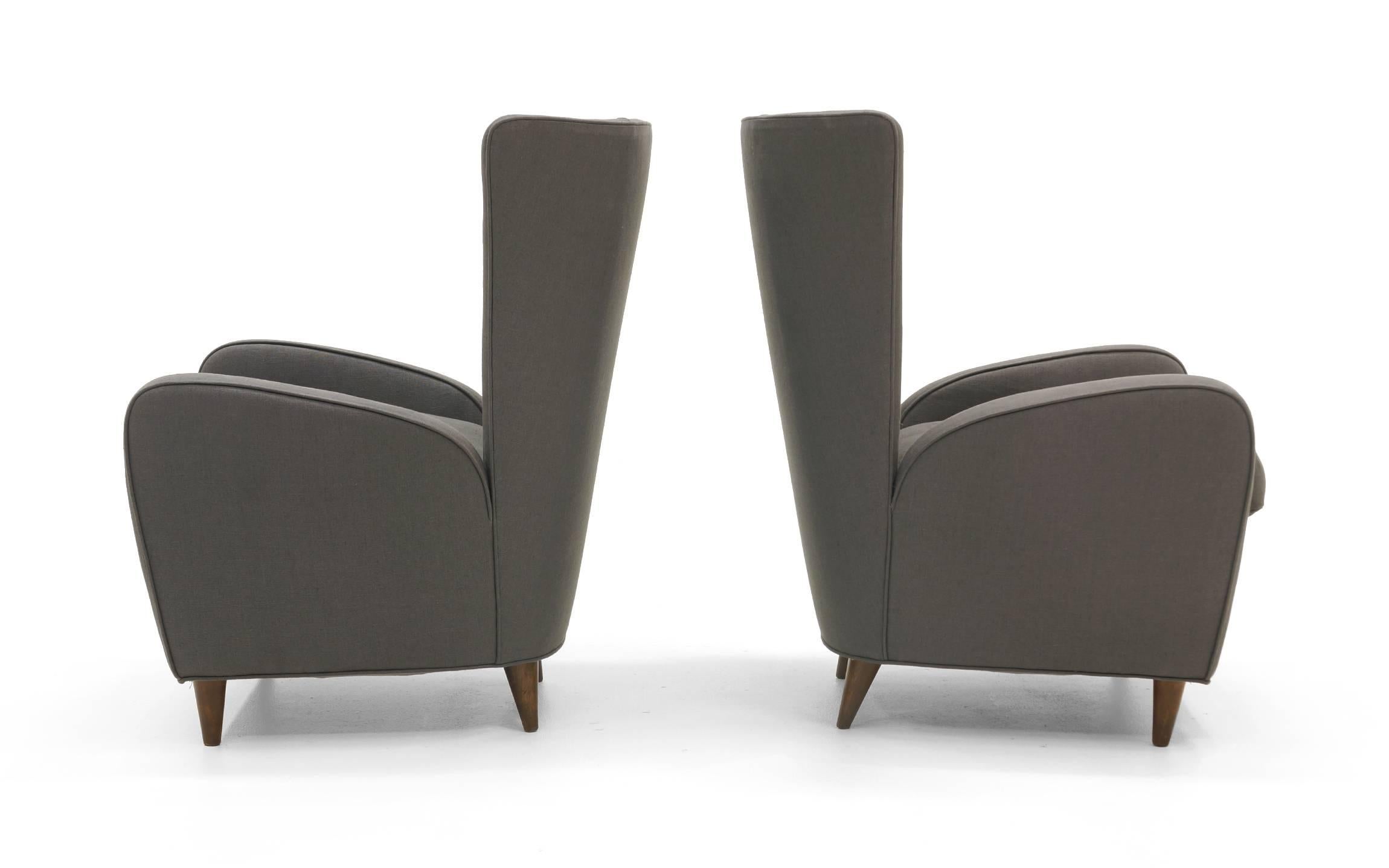 Mid-Century Modern Paolo Buffa Pair of Lounge Chairs from the Hotel Bristol, Merano