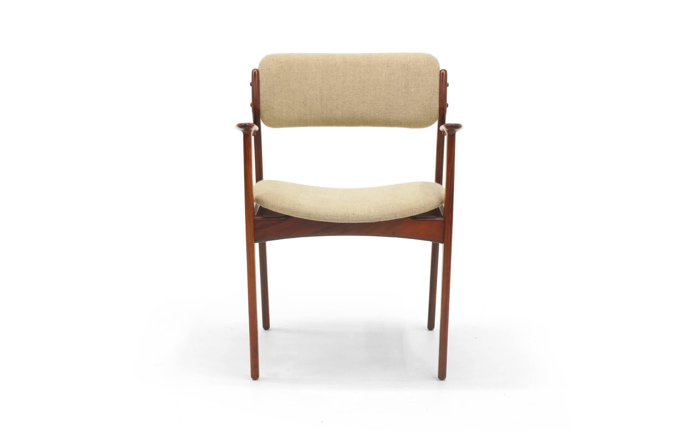 Set of Eight Rosewood Danish Modern Dining Chairs Designed by Erik Buch In Good Condition In Kansas City, MO