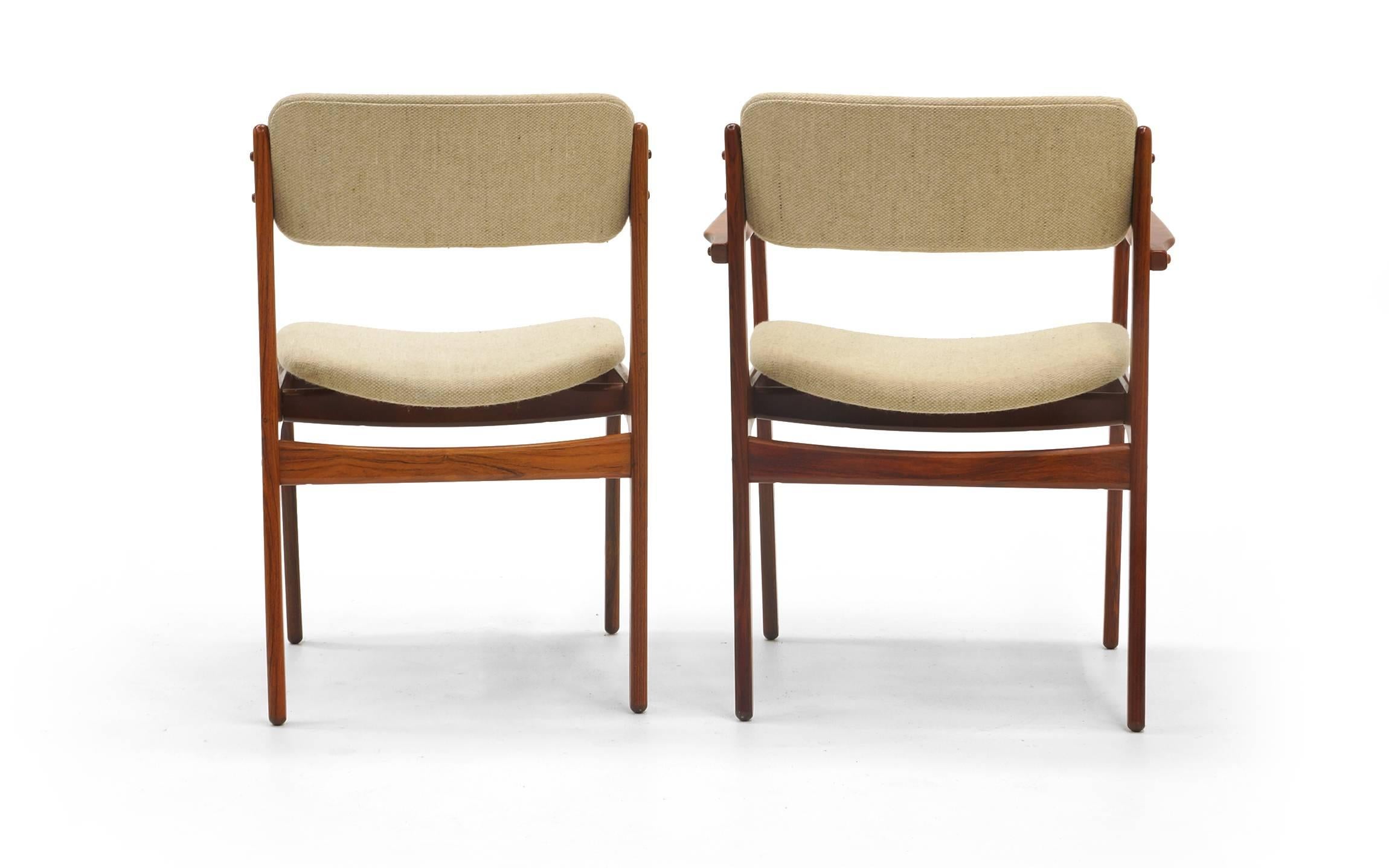 Set of Eight Rosewood Danish Modern Dining Chairs Designed by Erik Buch 3
