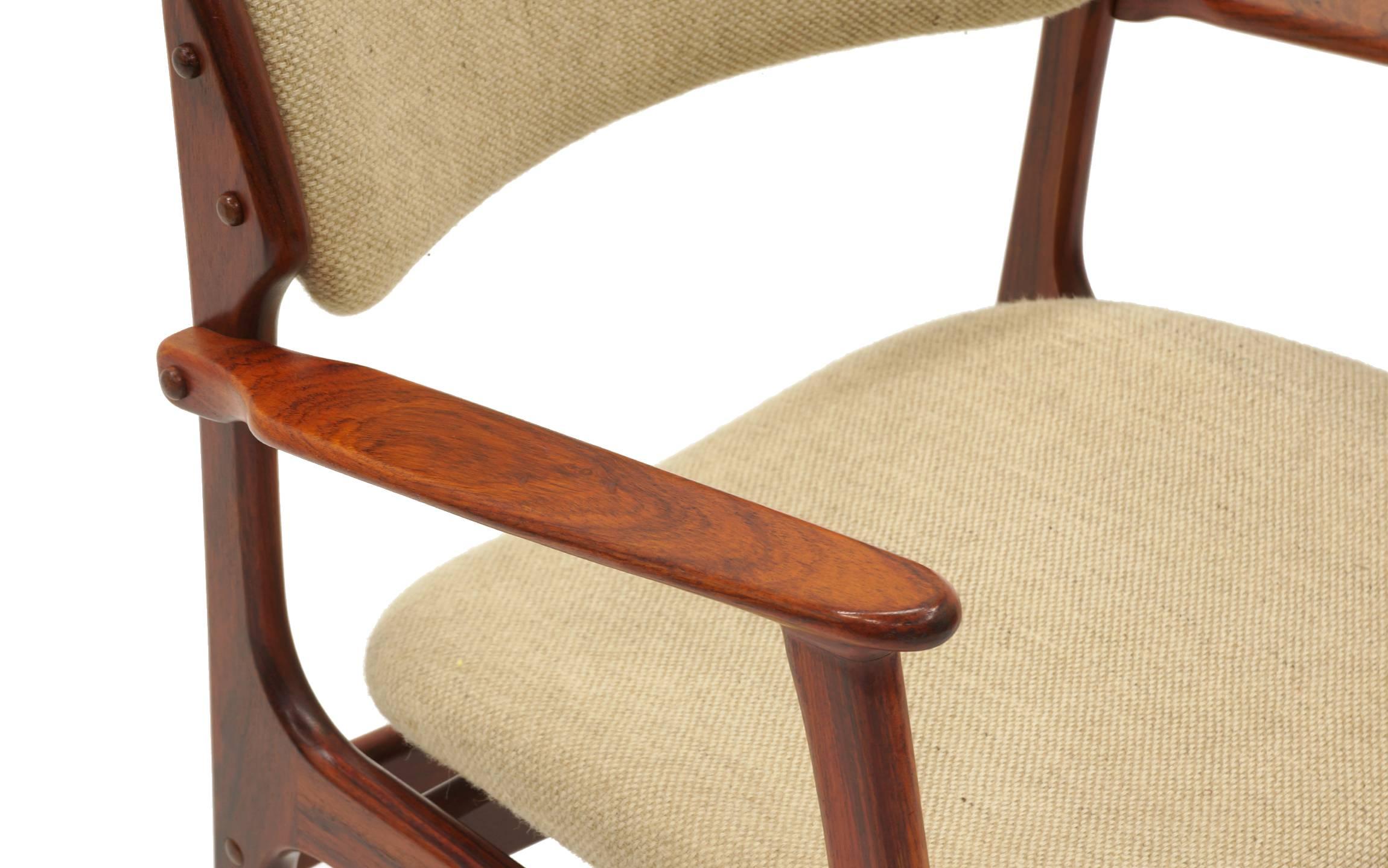 Set of Eight Rosewood Danish Modern Dining Chairs Designed by Erik Buch 2