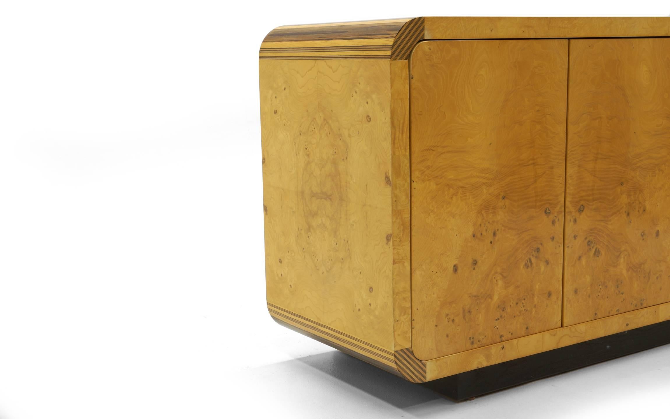 Henredon Scene Two Credenza/Buffet/Cabinet, Burl with Ebony Trim 1