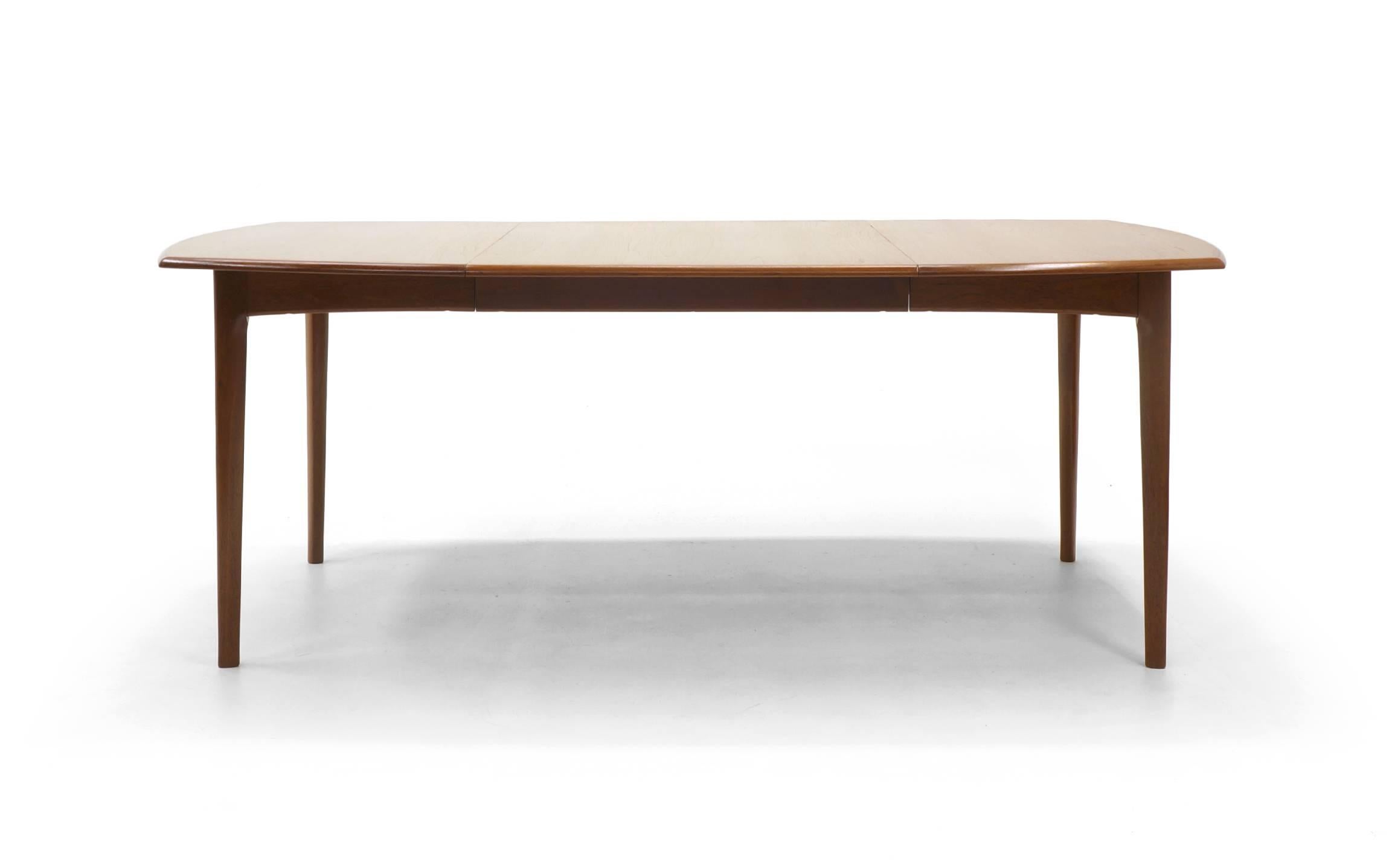 Scandinavian Modern Small to Large Expandable Teak Dining Table by H. W. Klein for Bramin For Sale