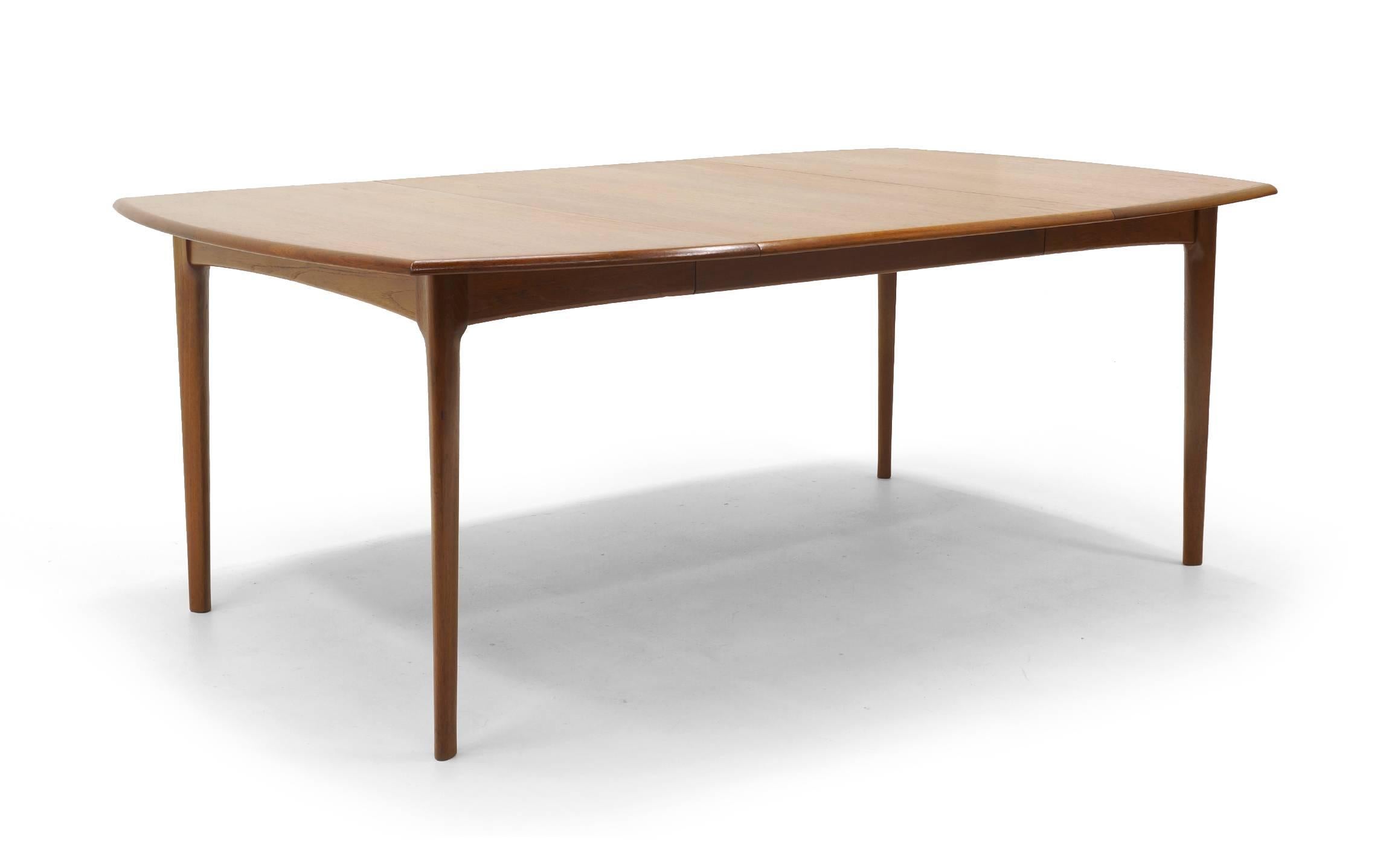 Danish Small to Large Expandable Teak Dining Table by H. W. Klein for Bramin For Sale