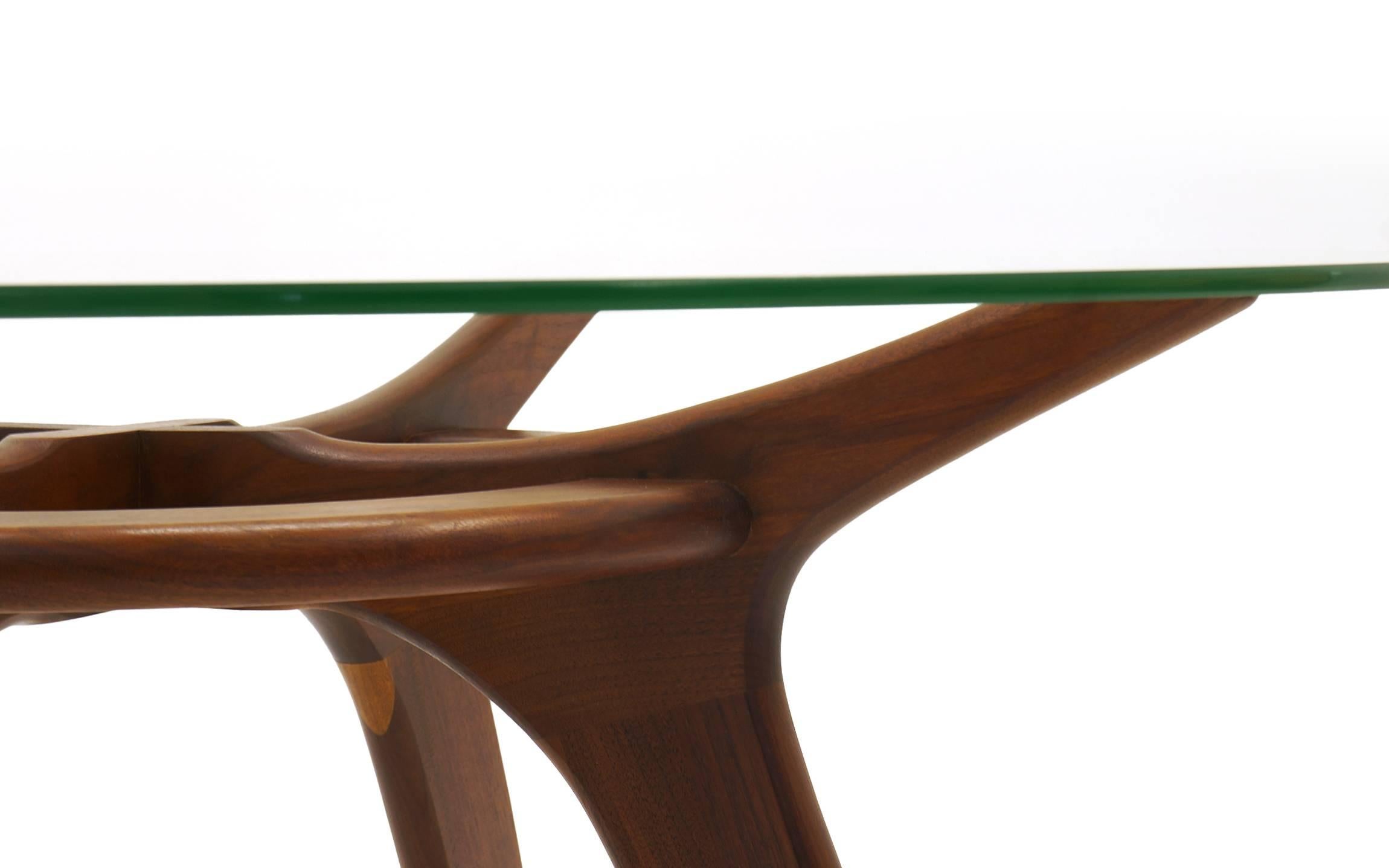 Mid-Century Modern Round Glass Top Dining Table by Adrian Pearsall for Craft Associates