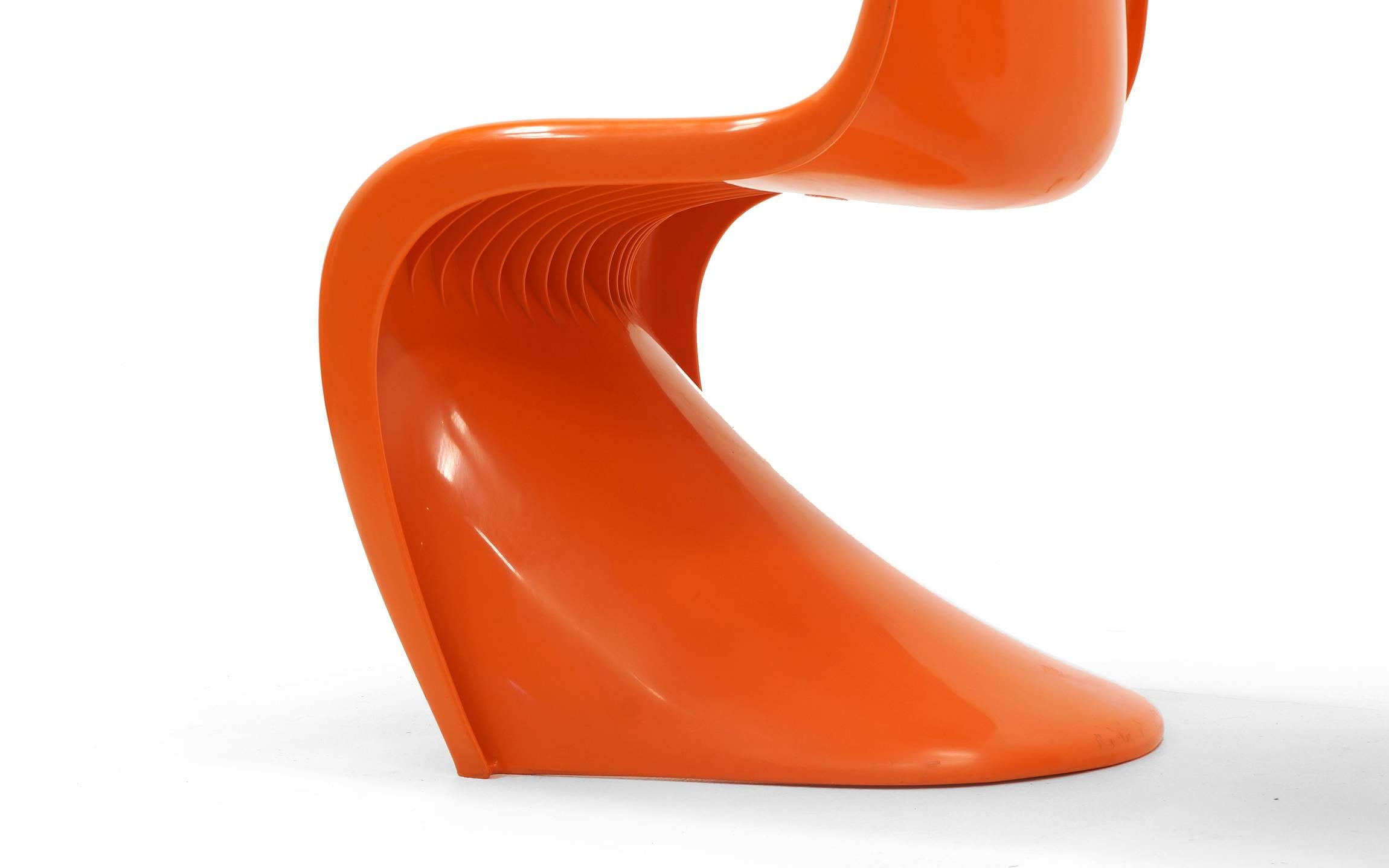Plastic Orange Verner Panton S Chairs. Herman Miller.  ONLY THREE LEFT!
