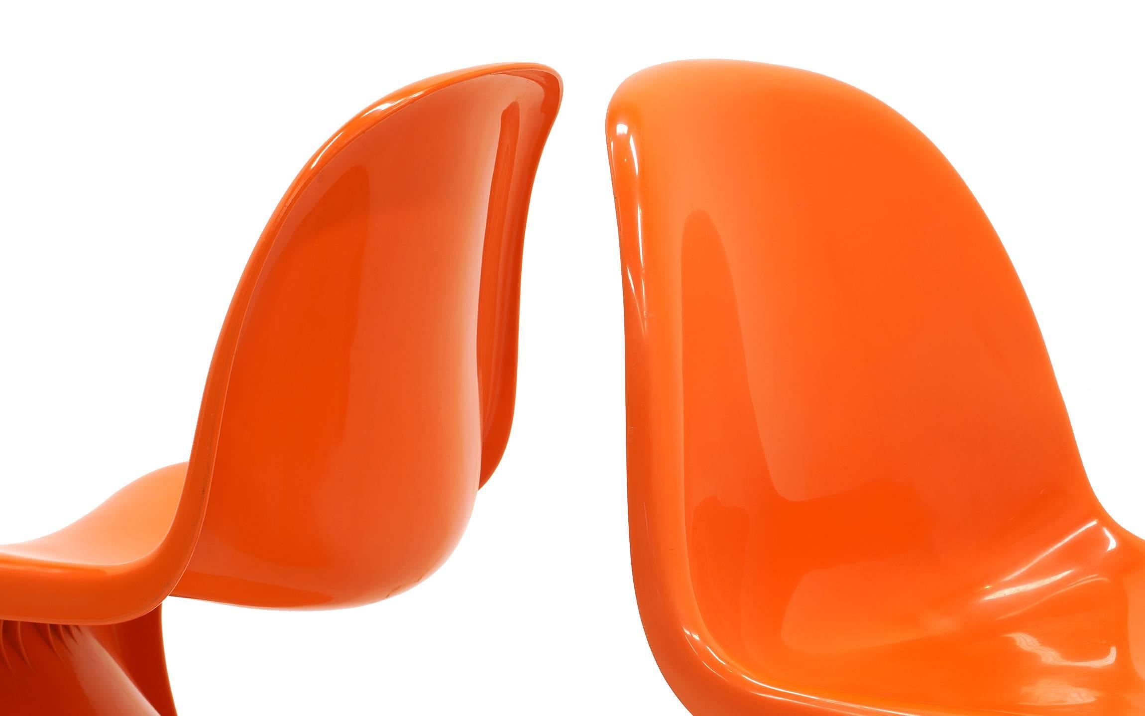 Molded Orange Verner Panton S Chairs. Herman Miller.  ONLY THREE LEFT!