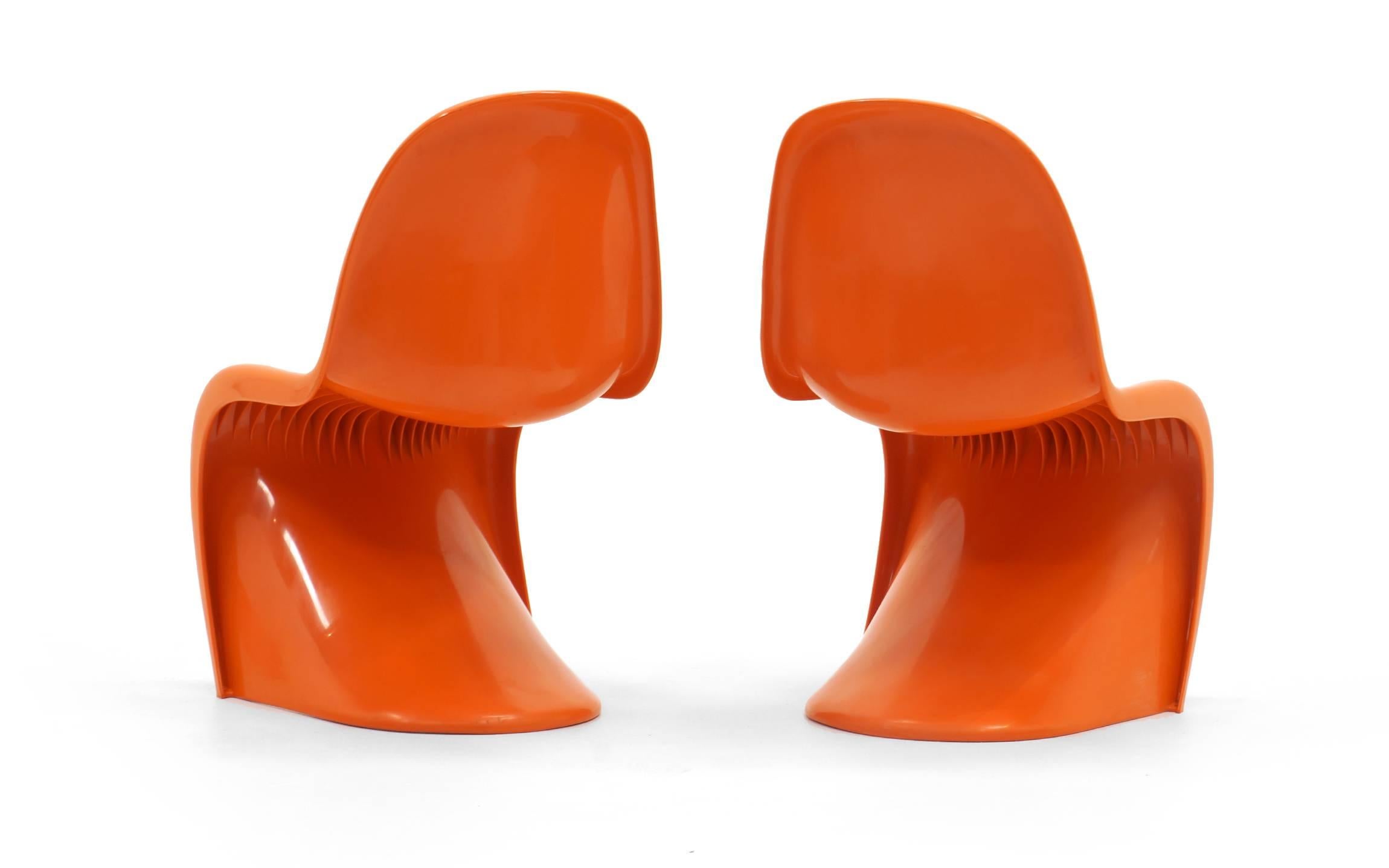Orange Verner Panton S Chairs. Herman Miller.  ONLY THREE LEFT! In Good Condition In Kansas City, MO