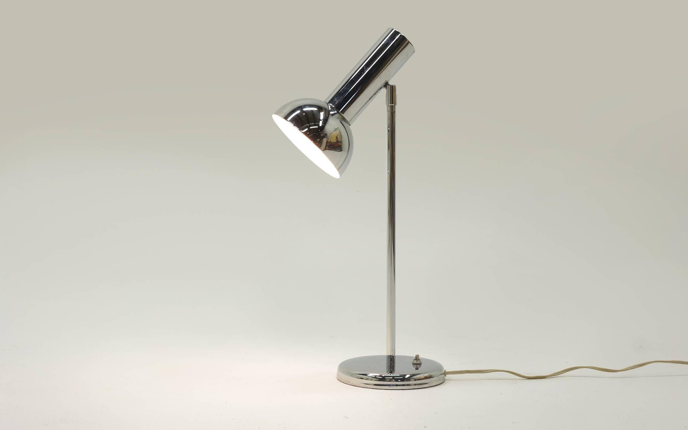 Mid-20th Century George Kovacs Chrome Table beside Lamp For Sale