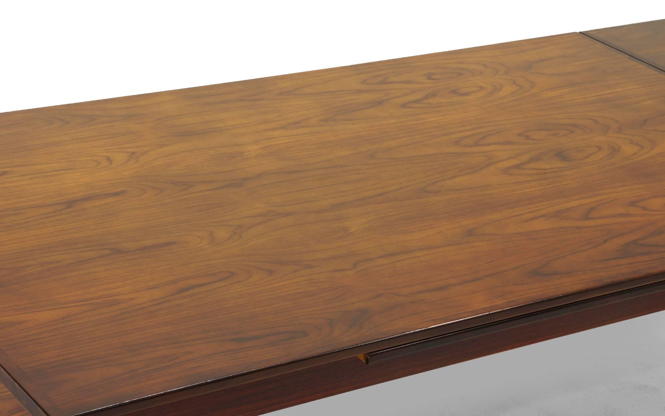 Danish Modern Rosewood Expandable Draw Leaf Dining Table 2