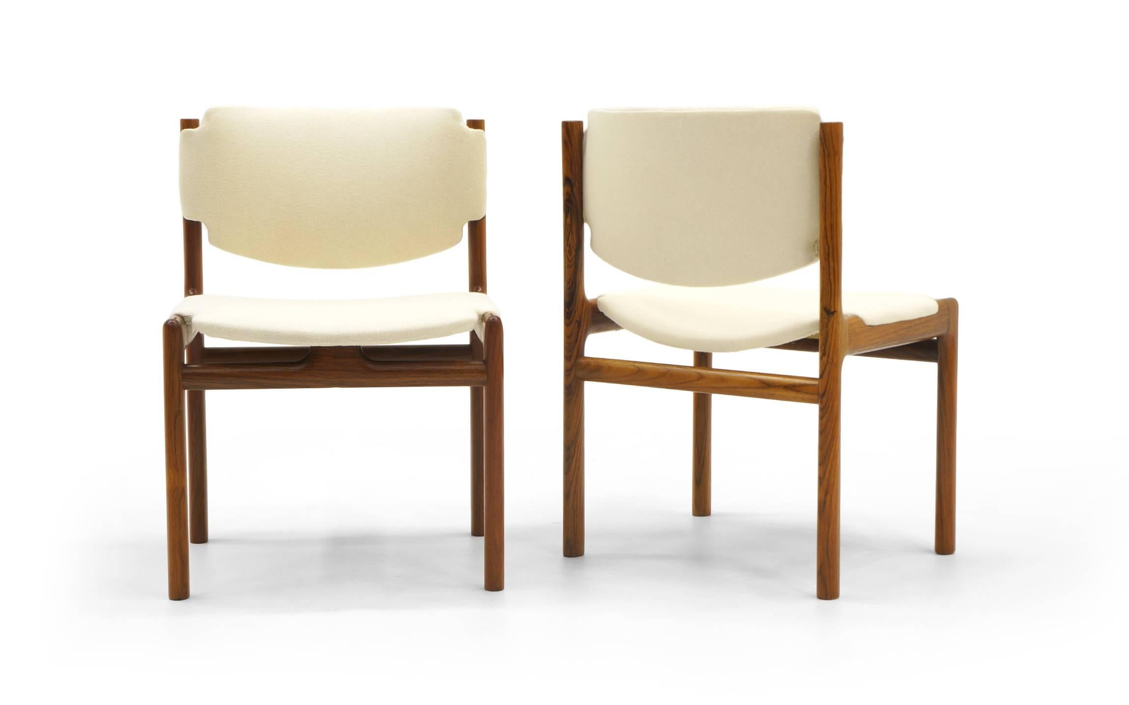 Upholstery Set of Eight, Soren Willadsen Danish Modern Dining Chairs in Brazilian Rosewood