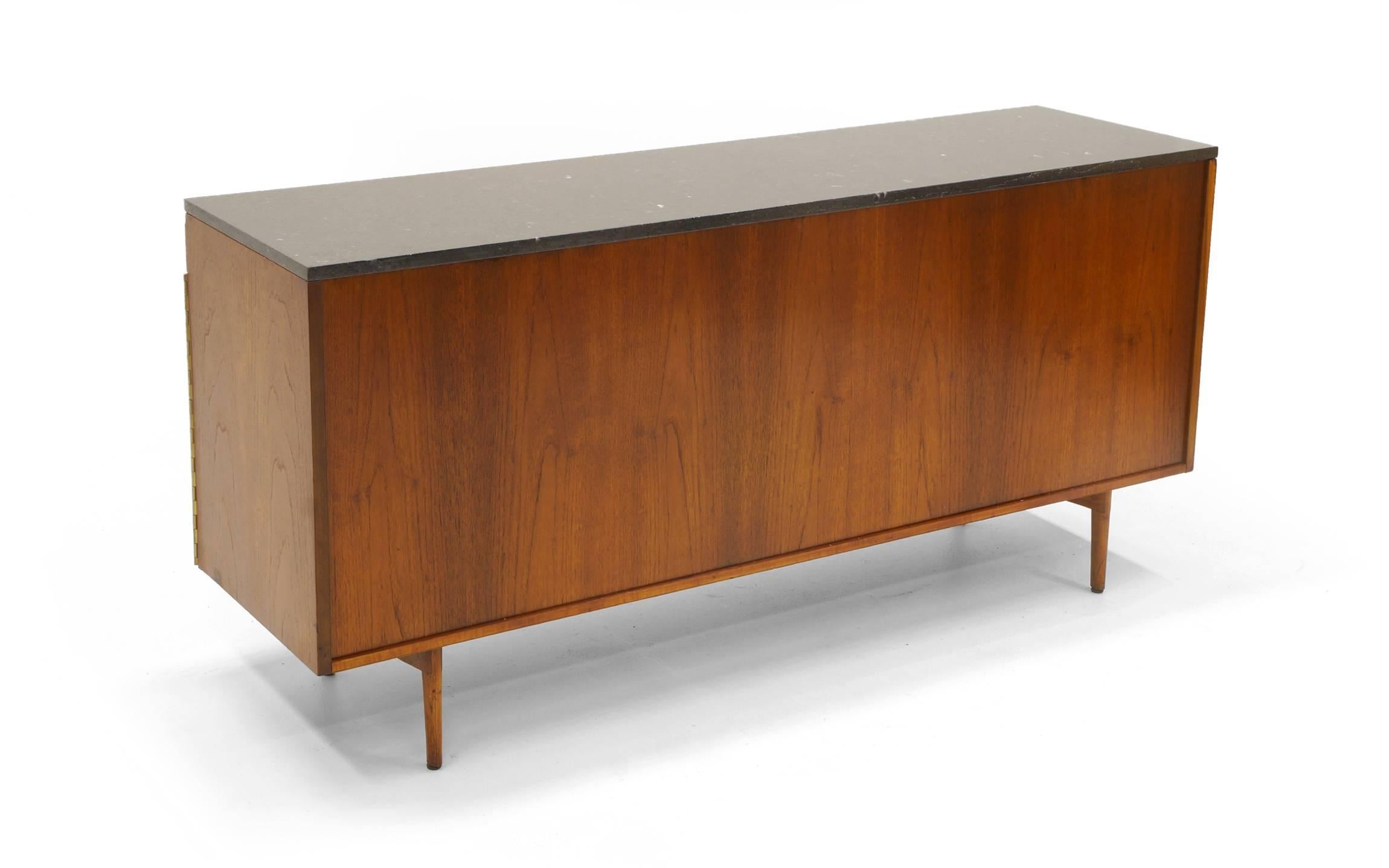 Paul McCobb Credenza or Sideboard, Walnut with Original Marble Top 2