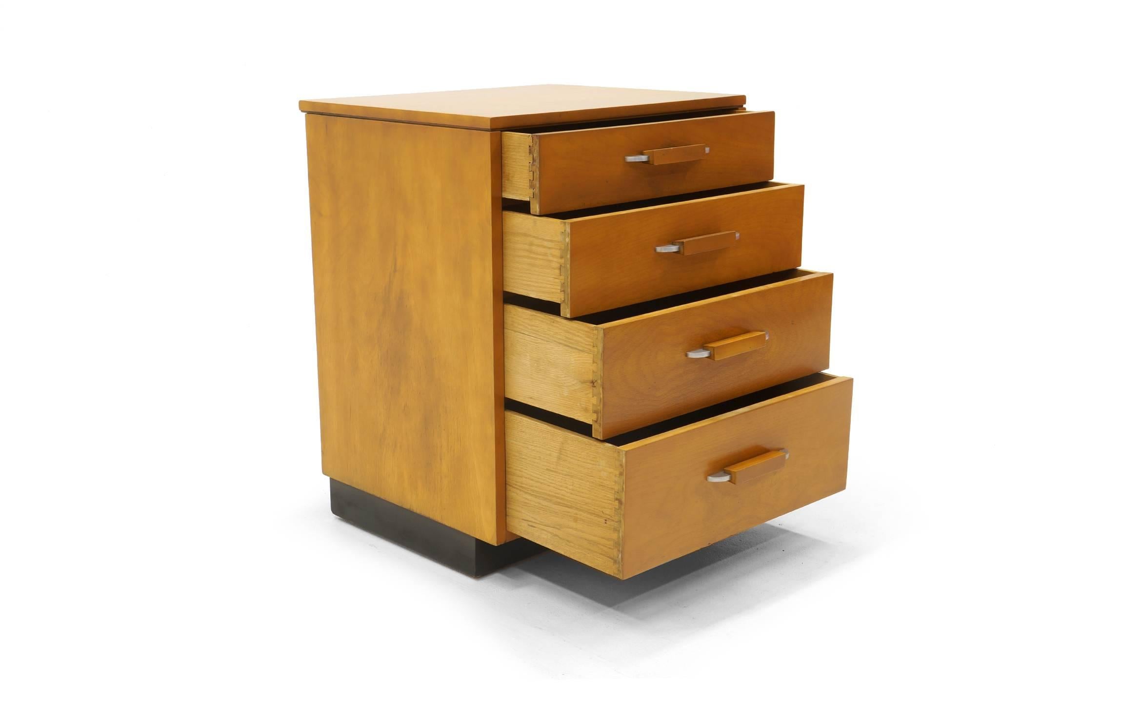Mid-Century Modern Four-Drawer Birch Cabinet Designed by Eliel Saarinen