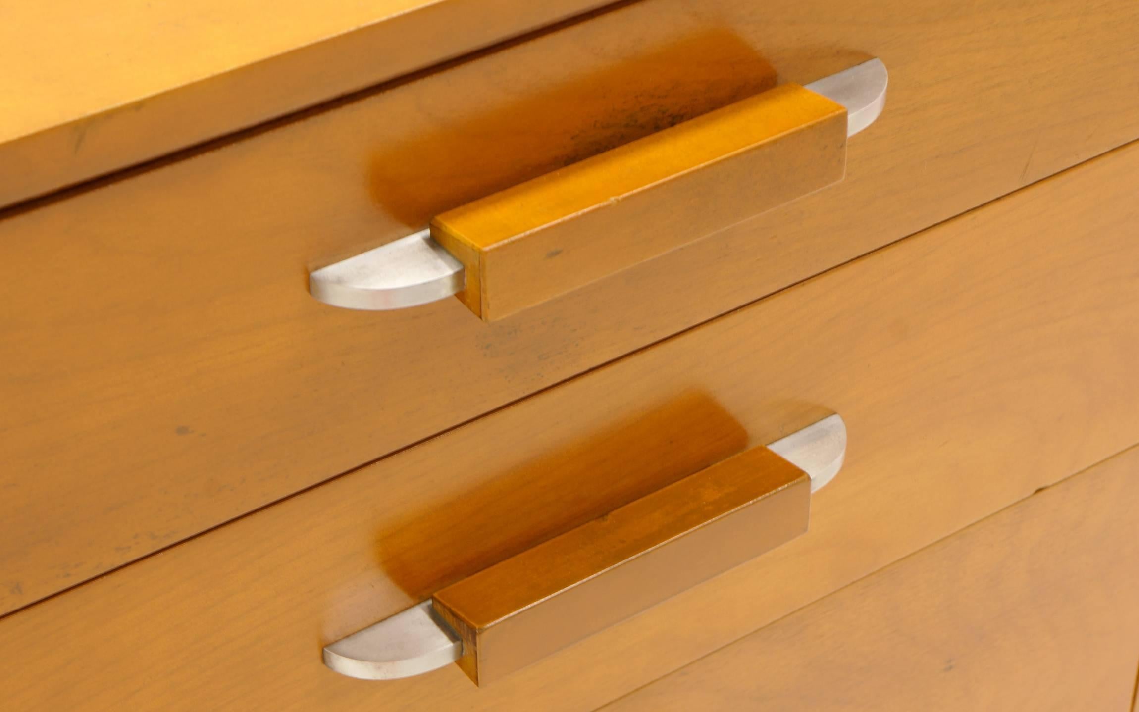 American Four-Drawer Birch Cabinet Designed by Eliel Saarinen
