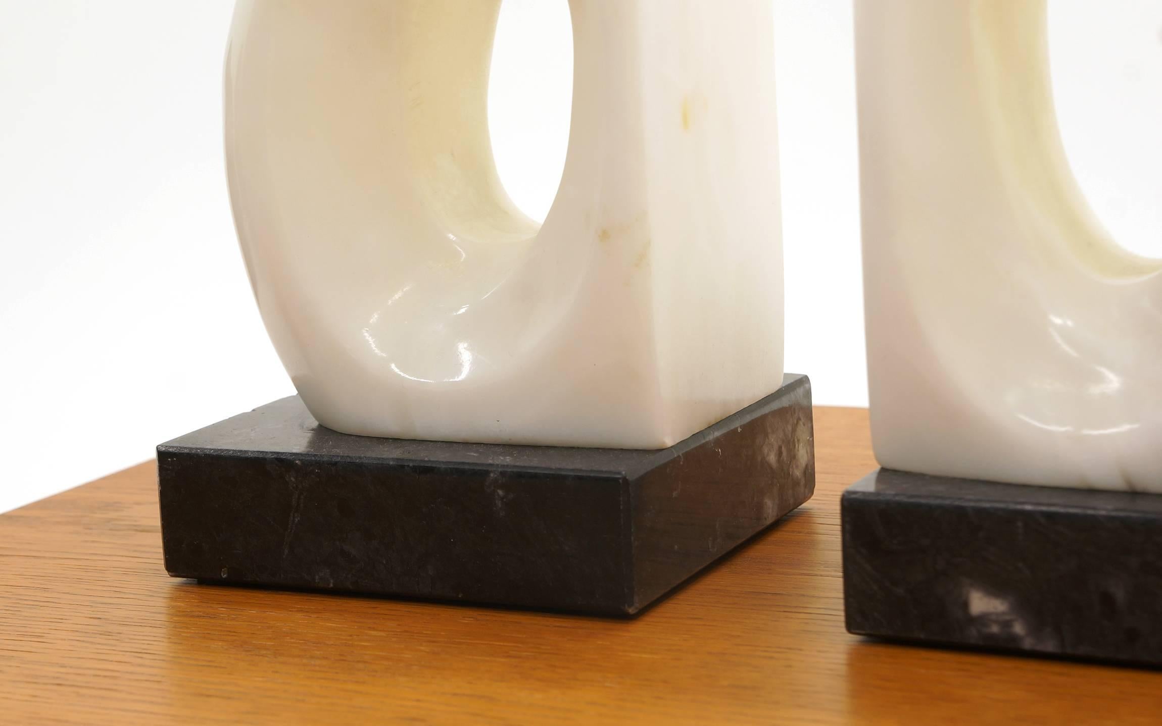 Mid-20th Century Italian Marble and Alabaster Bookends