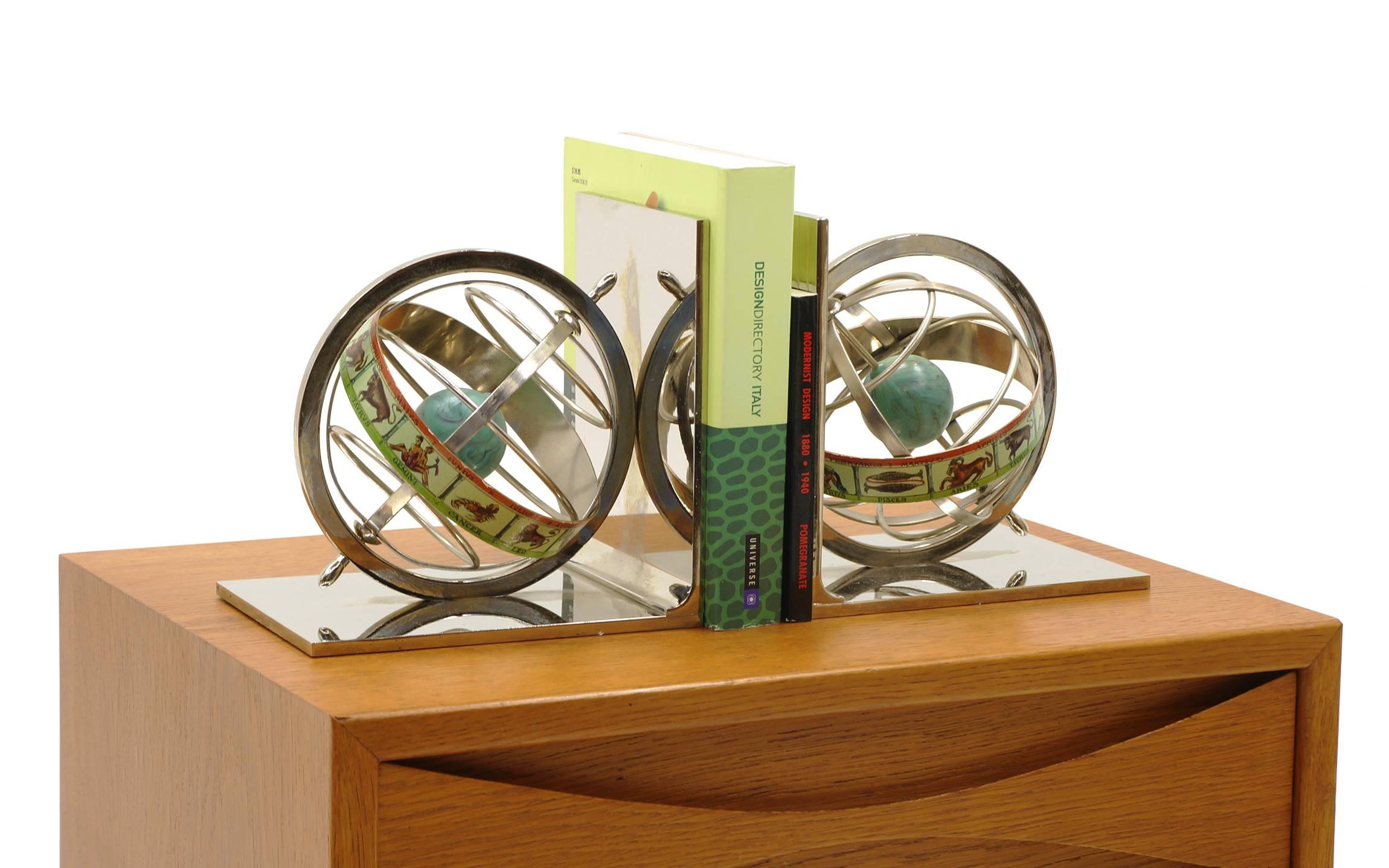 Mid-Century Modern Zodiac Bookends, Italy, 1970s