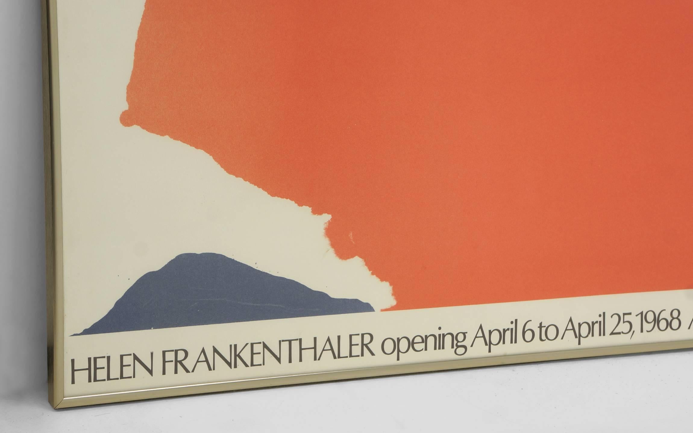 Helen Frankenthaler 1968 lithograph print by poster originals limited, advertising Frankenthaler's opening at Andre Emmerich gallery in New York. The example is from the 1974 second edition.