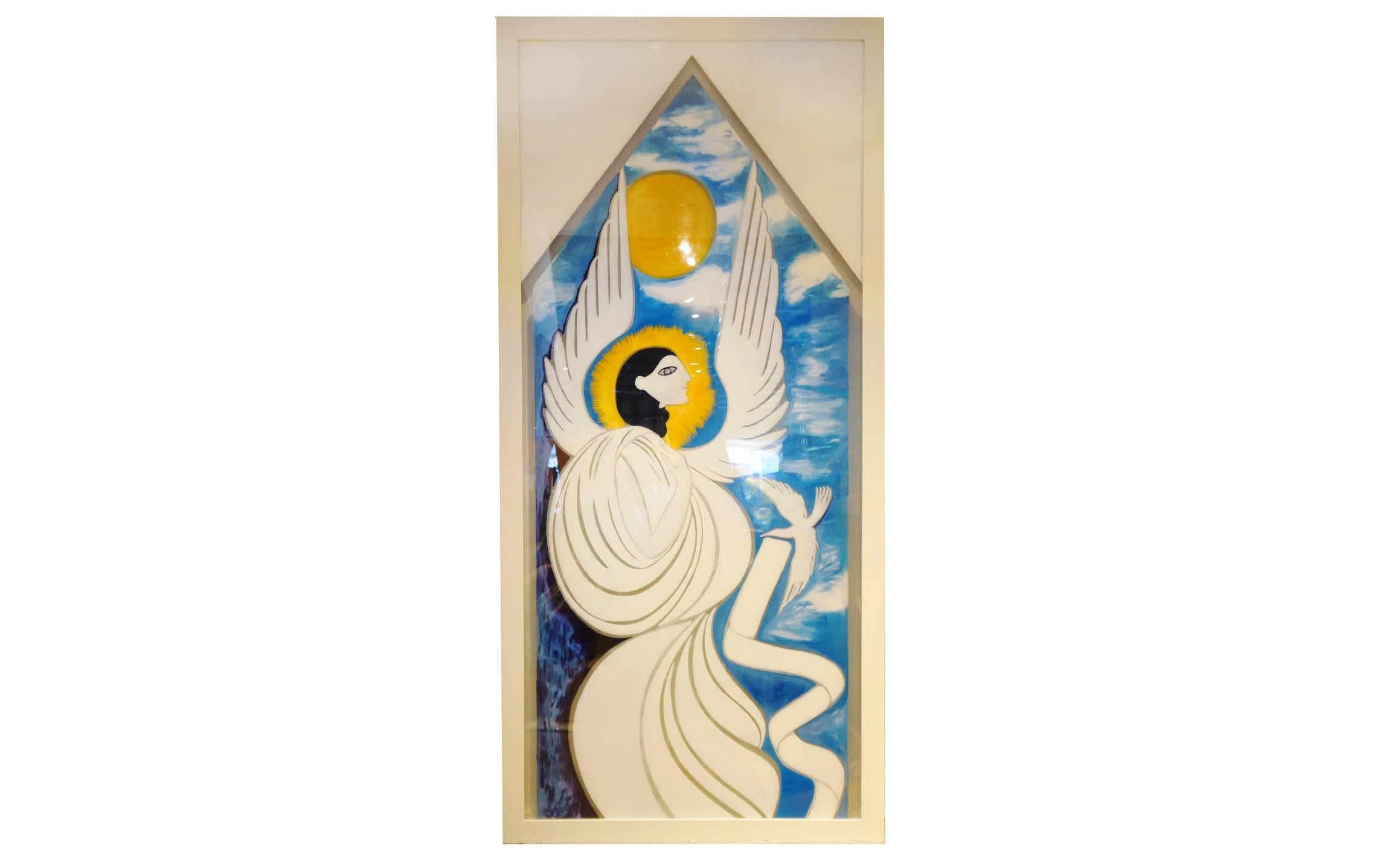Lacquered Large Gio Ponti Study for Window at Shui-Hing Department Store, Singapore, 1978 For Sale