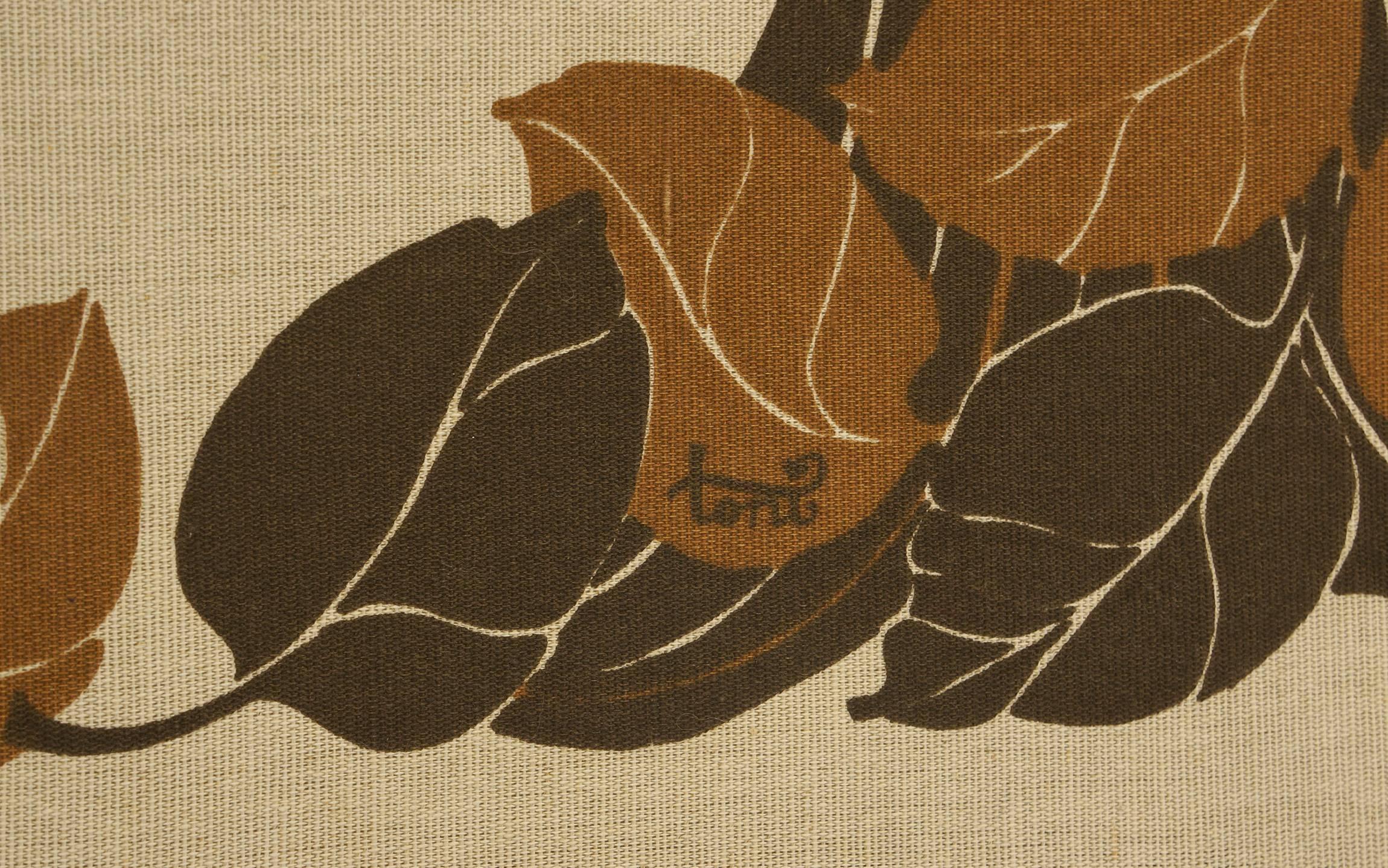 Milieu du XXe siècle Impression d'arbres et des saisons sur toile par Toni Hermansson pour Almedahls, Suède, années 1960 en vente