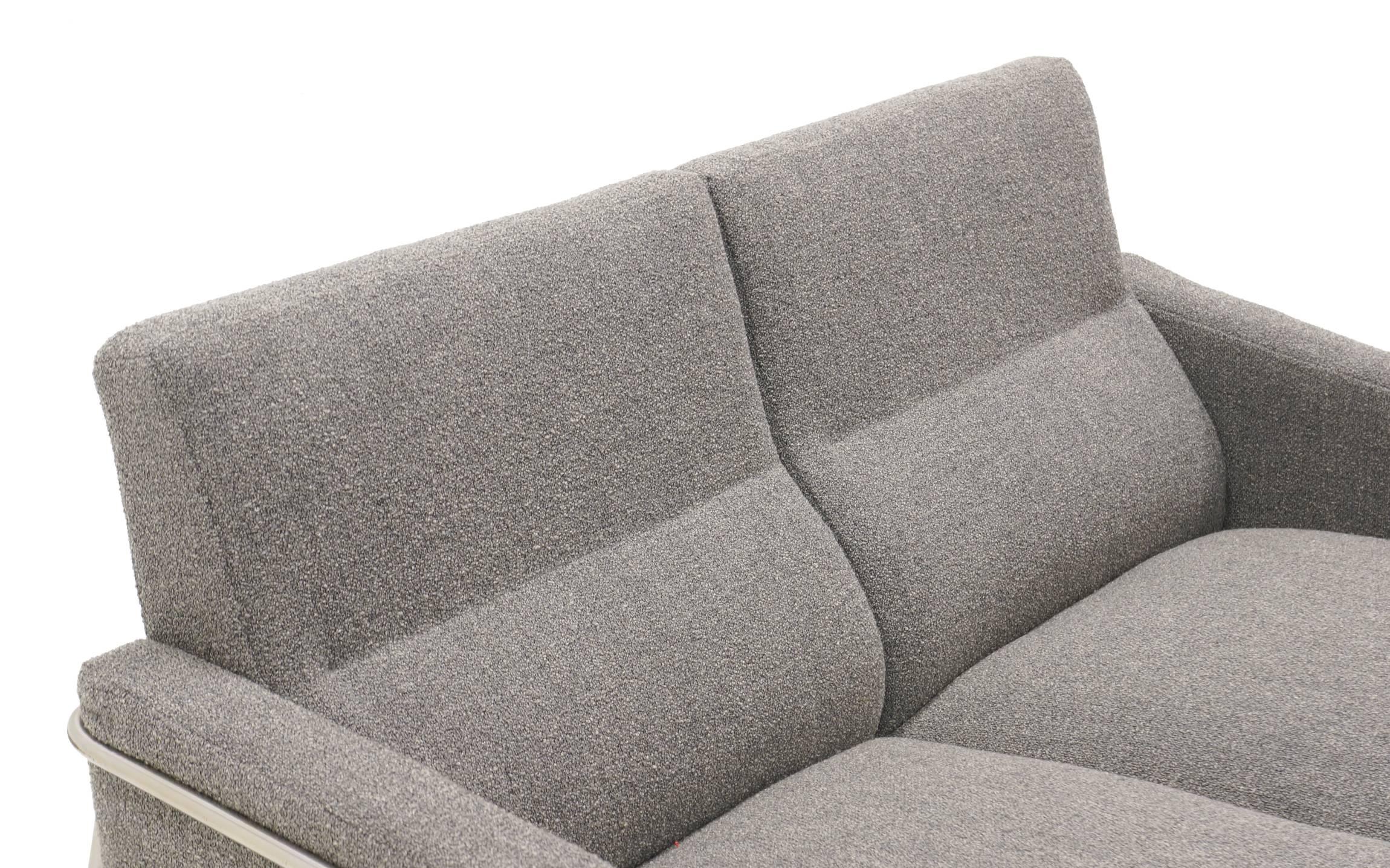 Upholstery Arne Jacobsen 3300/2 Airport Sofa / Loveseat and Chair in Gray, Restored