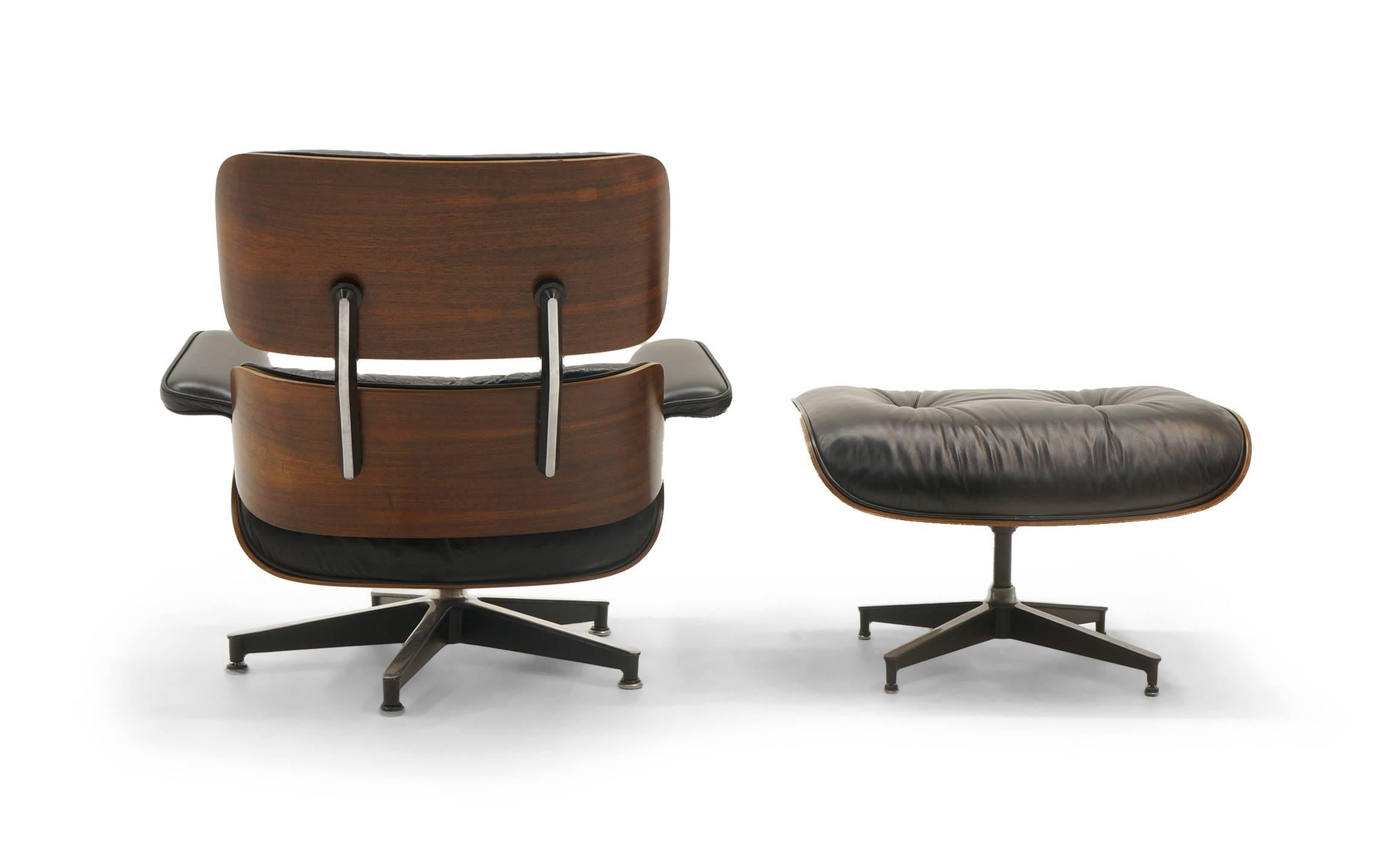 Mid-Century Modern Original Charles and Ray Eames Brazilian Rosewood Lounge Chair and Ottoman  