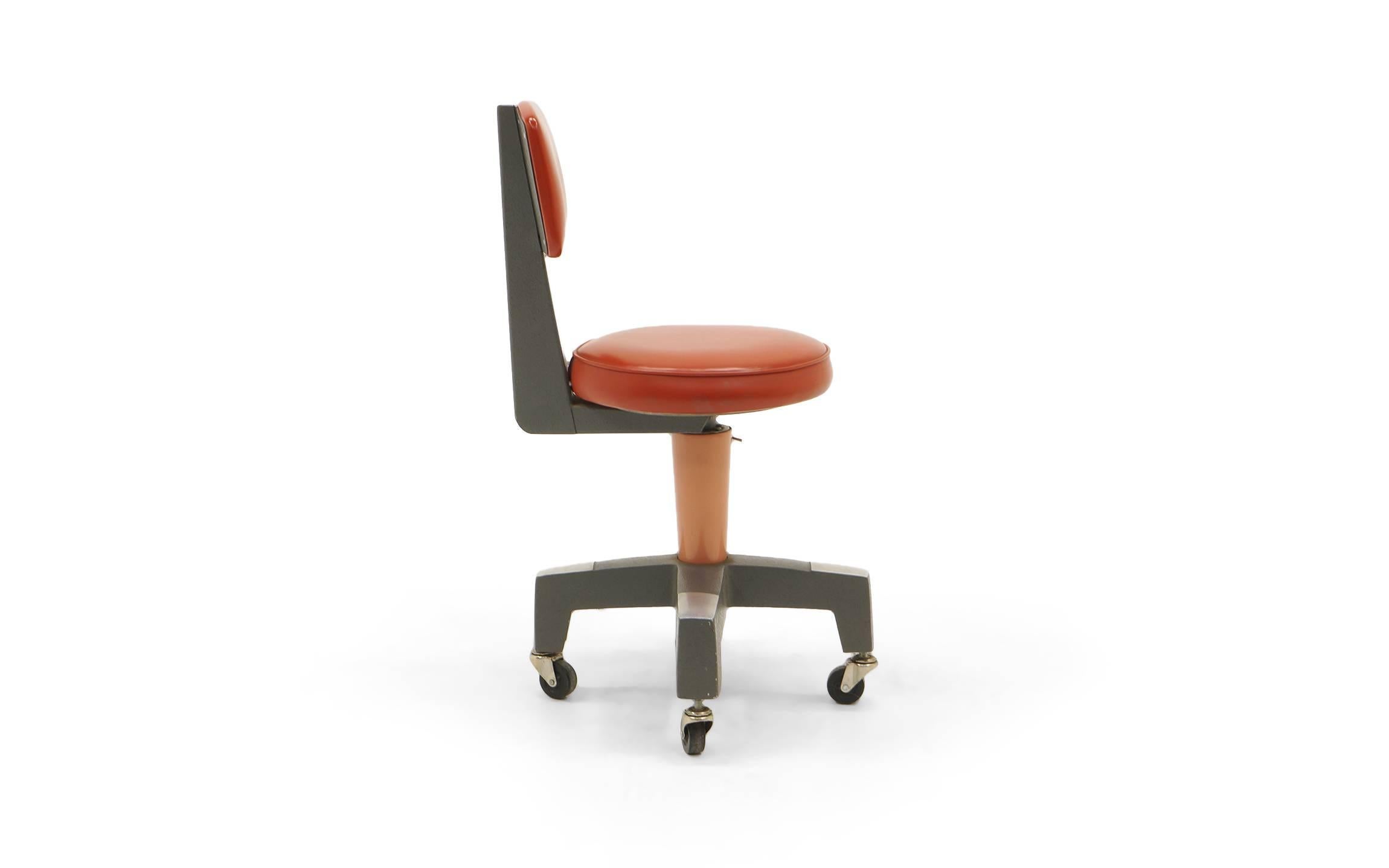 orange swivel desk chair