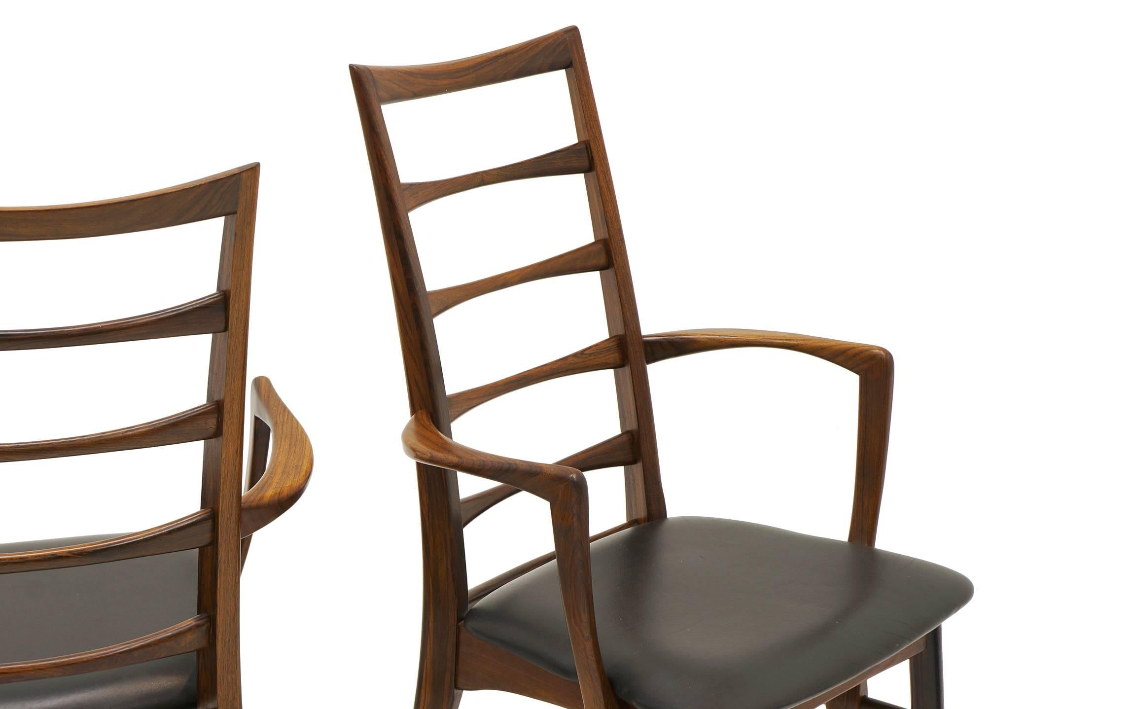 6 Rosewood Lis Dining Chairs by Niels Kofoed, Two with arms, Four armless 1