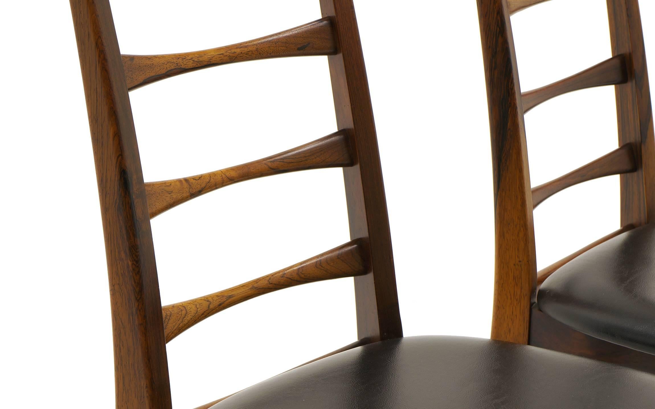6 Rosewood Lis Dining Chairs by Niels Kofoed, Two with arms, Four armless 2