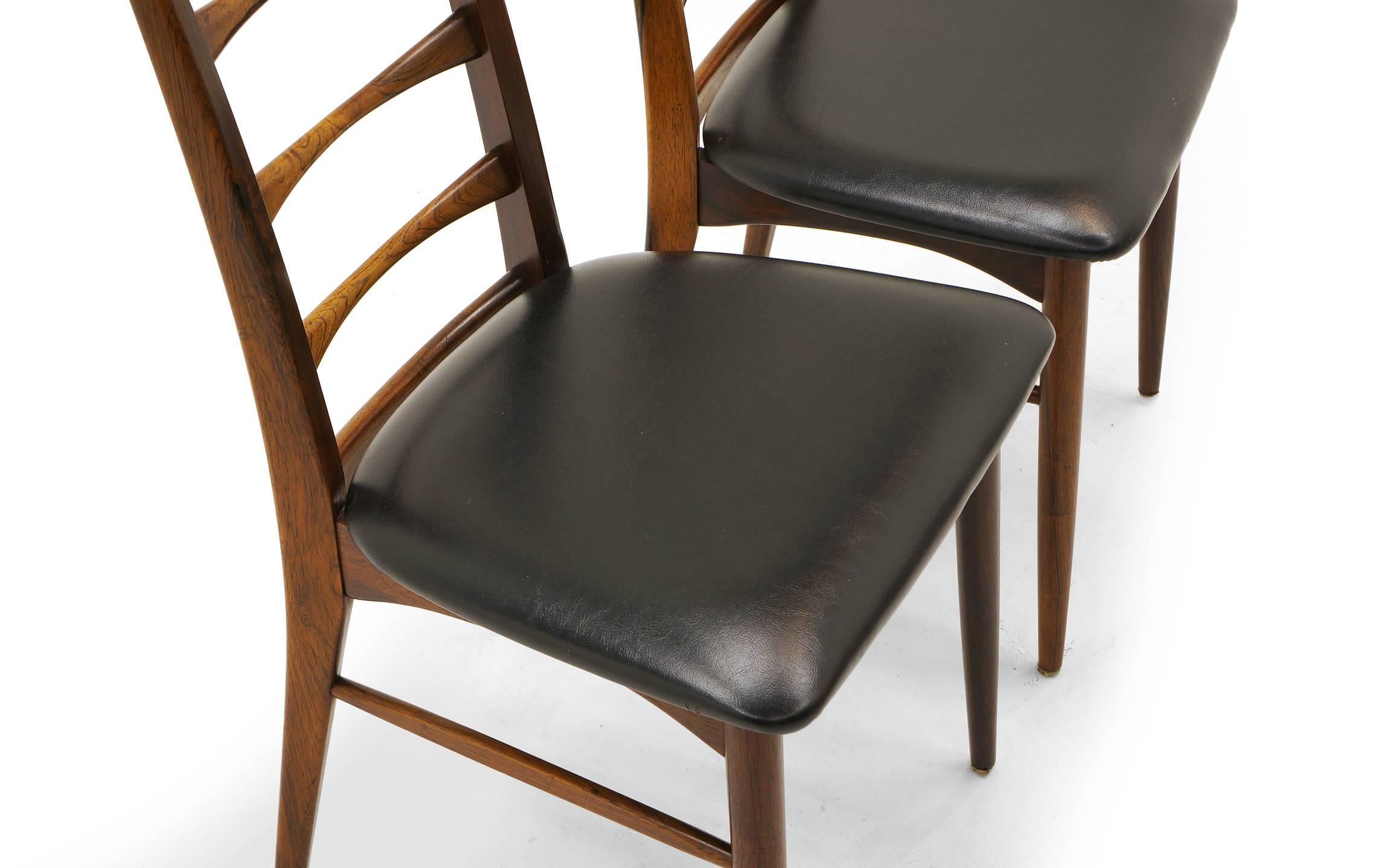 6 Rosewood Lis Dining Chairs by Niels Kofoed, Two with arms, Four armless 3