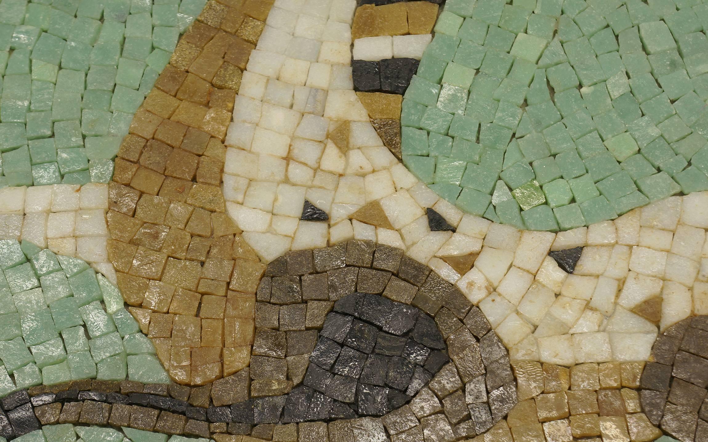 Mid-Century Modern Evelyn Ackerman Era Mosaic Tile, Round Wall Hanging