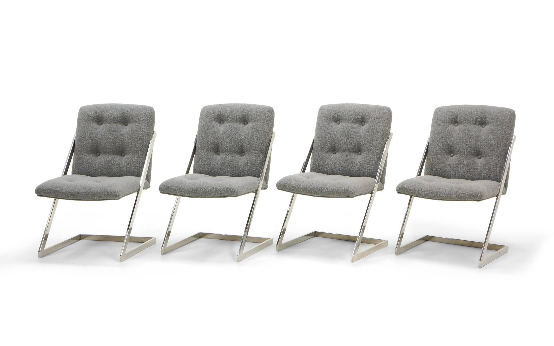 Late 20th Century Set of Six Milo Baughman Dining Chairs, Two-Arm Chairs and Four Z Side Chairs