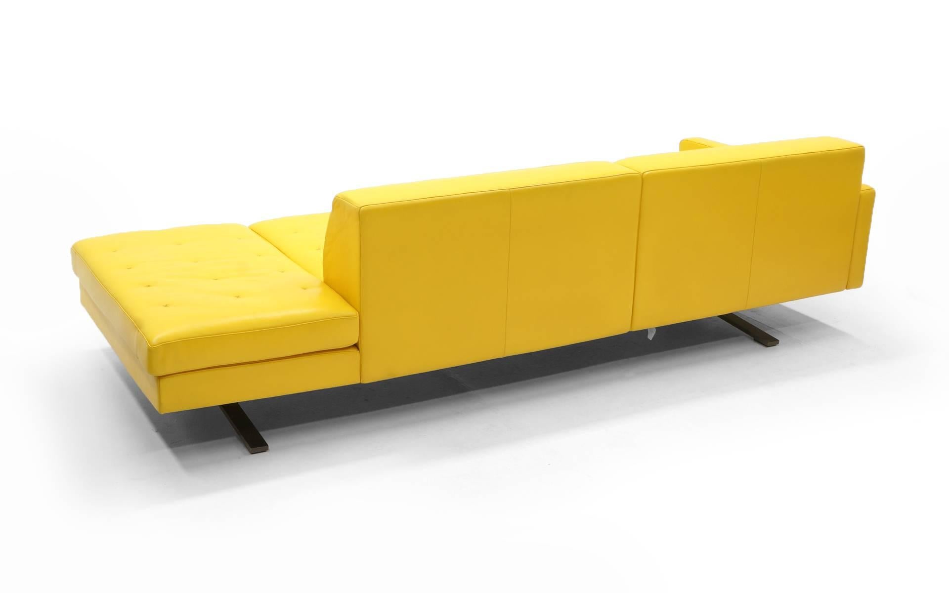 mustard leather sofa