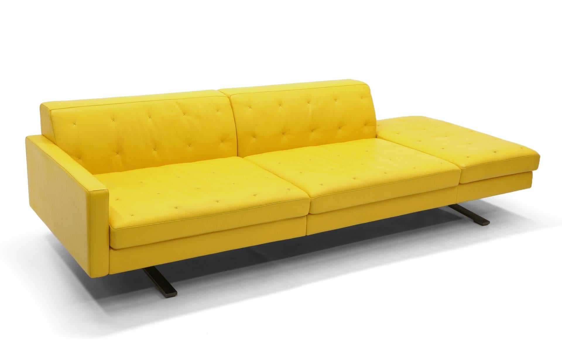 yellow leather sofas