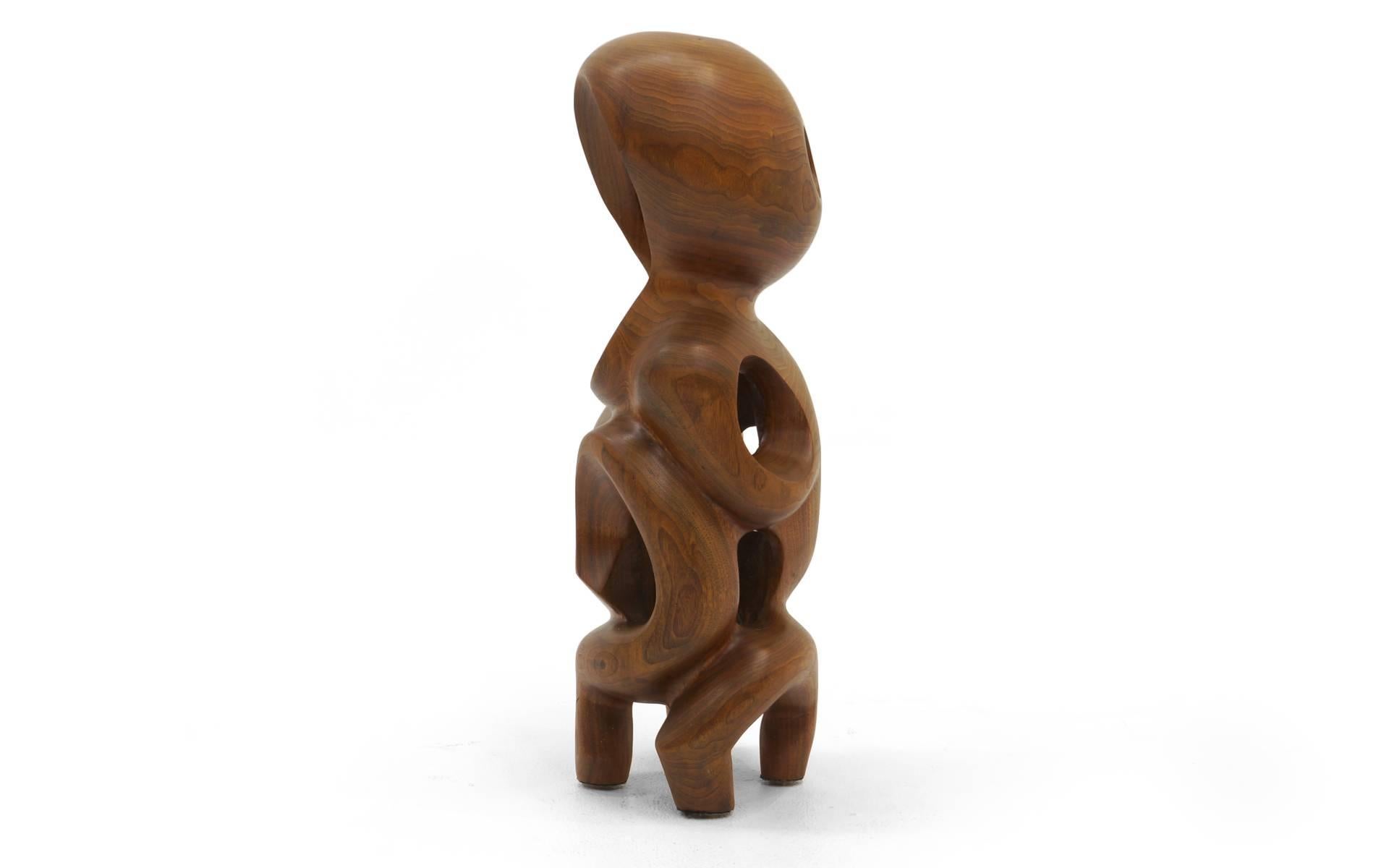 Walnut table sculpture by Cecil C. Carstenson. Organic form entirely hand made from a single piece of wood. .Beautifully carved and finished.
Cecil C. Carstenson (1906-1990) was born in Marquette, Kansas in 1906, but lived most of his life in