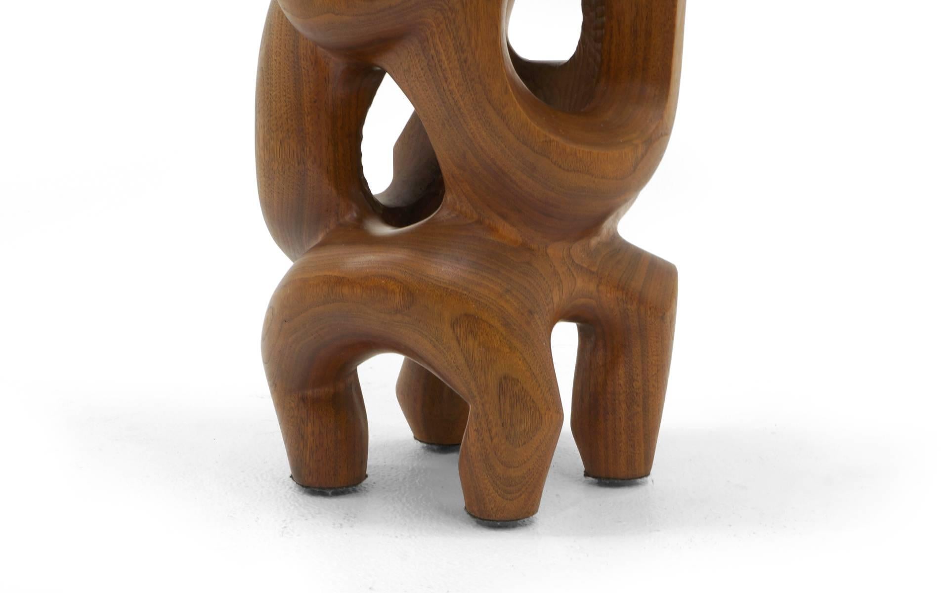 Hand-Carved Walnut Tabletop Sculpture by Cecil C. Carstenson, 1950