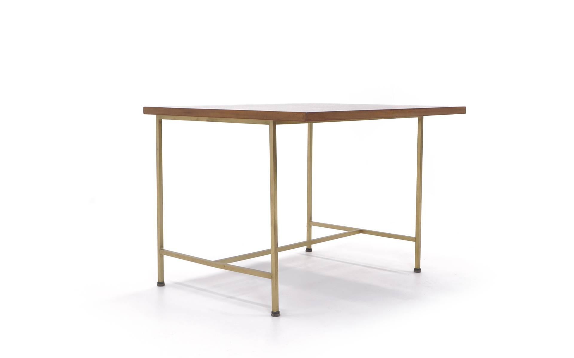 Mid-Century Modern Paul McCobb Occasional Table with Brass Frame and Cantilevered Top For Sale