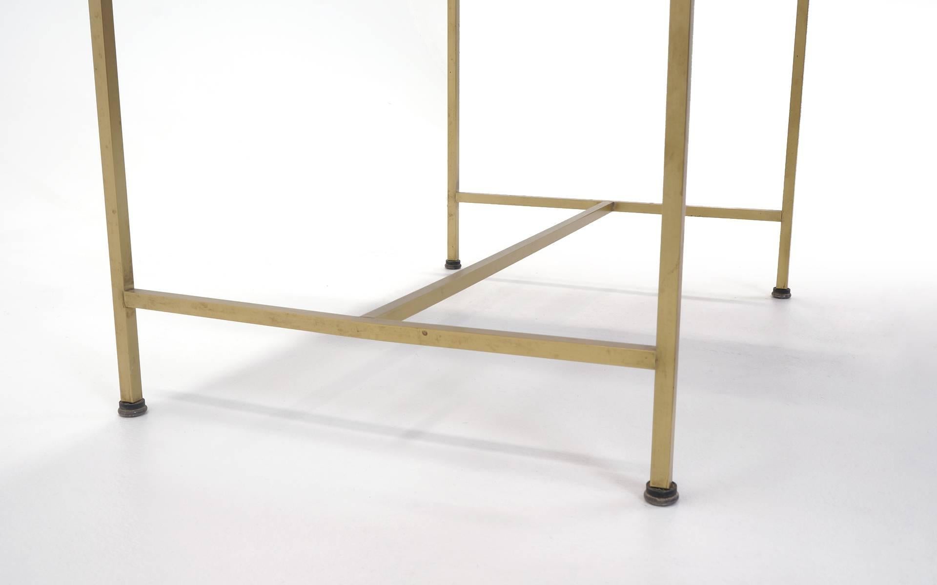 Paul McCobb Occasional Table with Brass Frame and Cantilevered Top For Sale 2