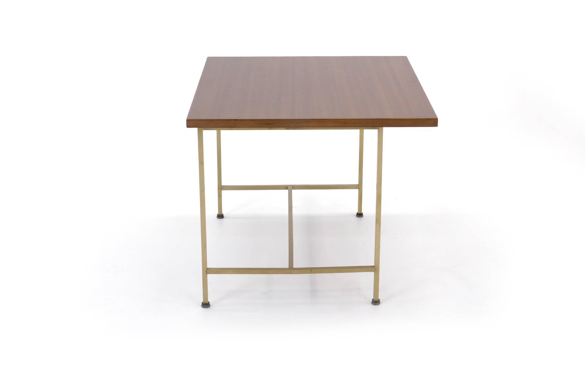 American Paul McCobb Occasional Table with Brass Frame and Cantilevered Top For Sale