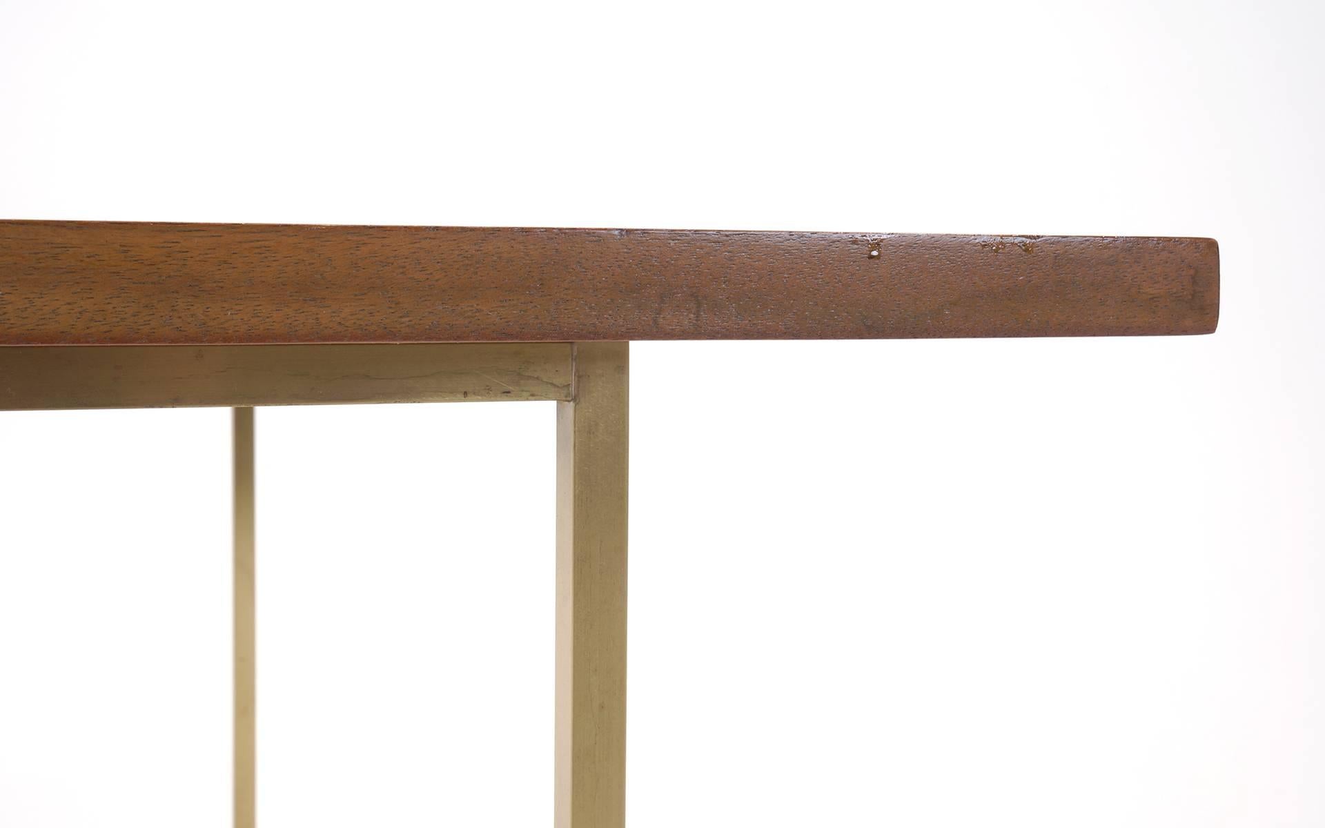 Mid-20th Century Paul McCobb Occasional Table with Brass Frame and Cantilevered Top For Sale