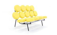 George Nelson for Herman Miller Marshmallow Sofa in Yellow Vinyl